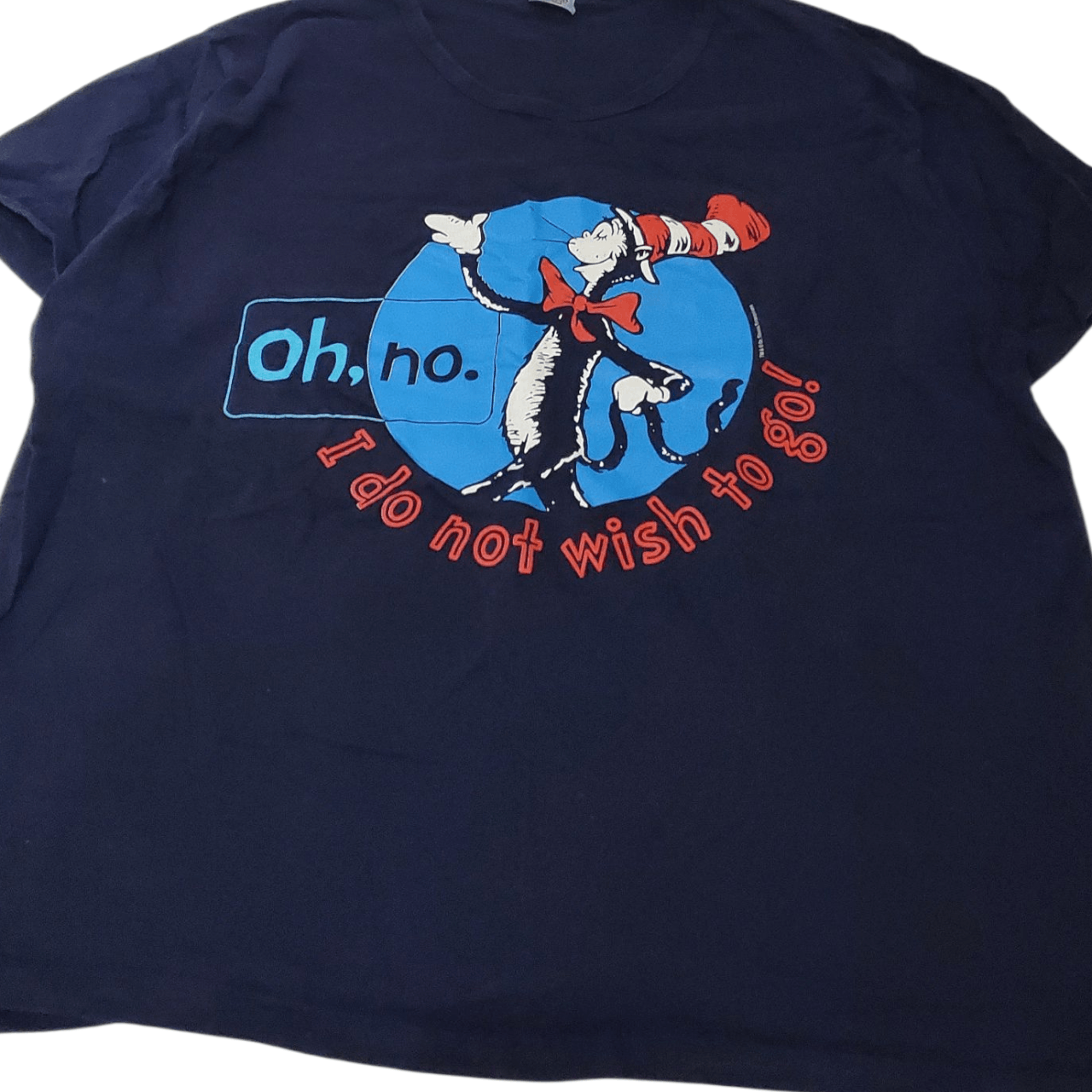 Vintage Y2K Dr. Suess Cat in the Hat Tall T-Shirt Sleep (OSFA) Size US XXL / EU 58 / 5 - 2 Thumbnail