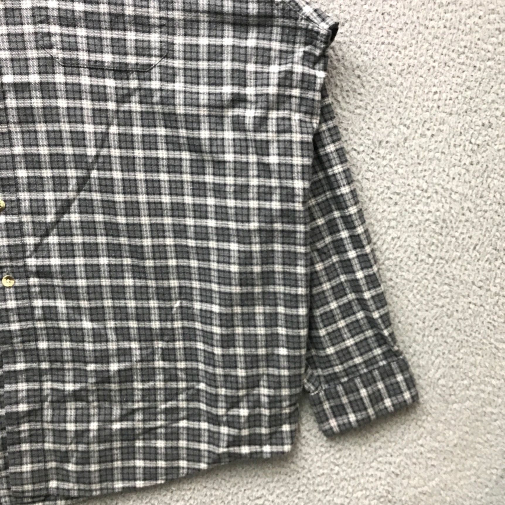 Vintage LL Bean Plaid Flannel Button-Down Shirt Mens 2XL Black Gray White 0 GPY7 Size US XXL / EU 58 / 5 - 5 Thumbnail