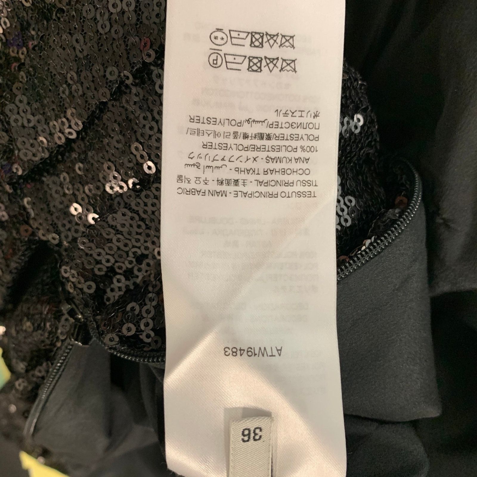 The Attico ATTICO Size 0 Black Polyester Sequined Mini Dress Size XS / US 0-2 / IT 36-38 - 6 Thumbnail