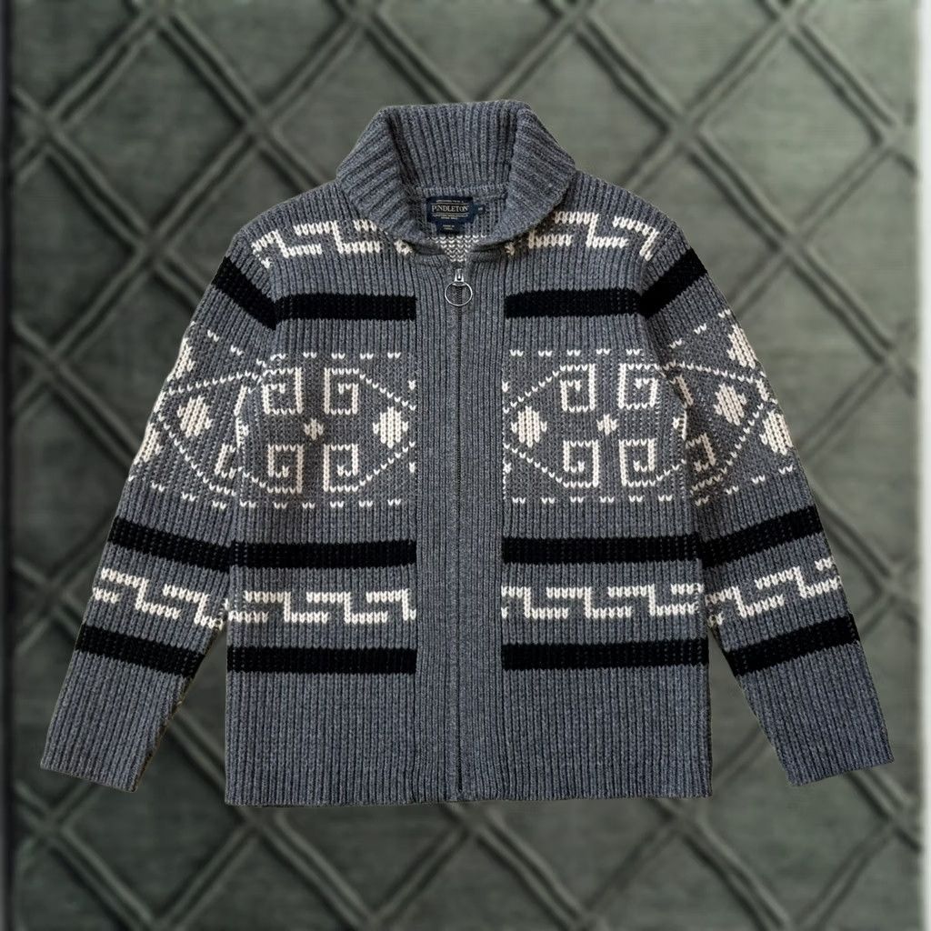 Pendleton NWOT Pendleton Cardigan Sweater XS Mens Geometric Lambswool Full Zip Heavyweight Multicolor 80s Western The Dude Style Size US XS / EU 42 / 0 - 1 Thumbnail