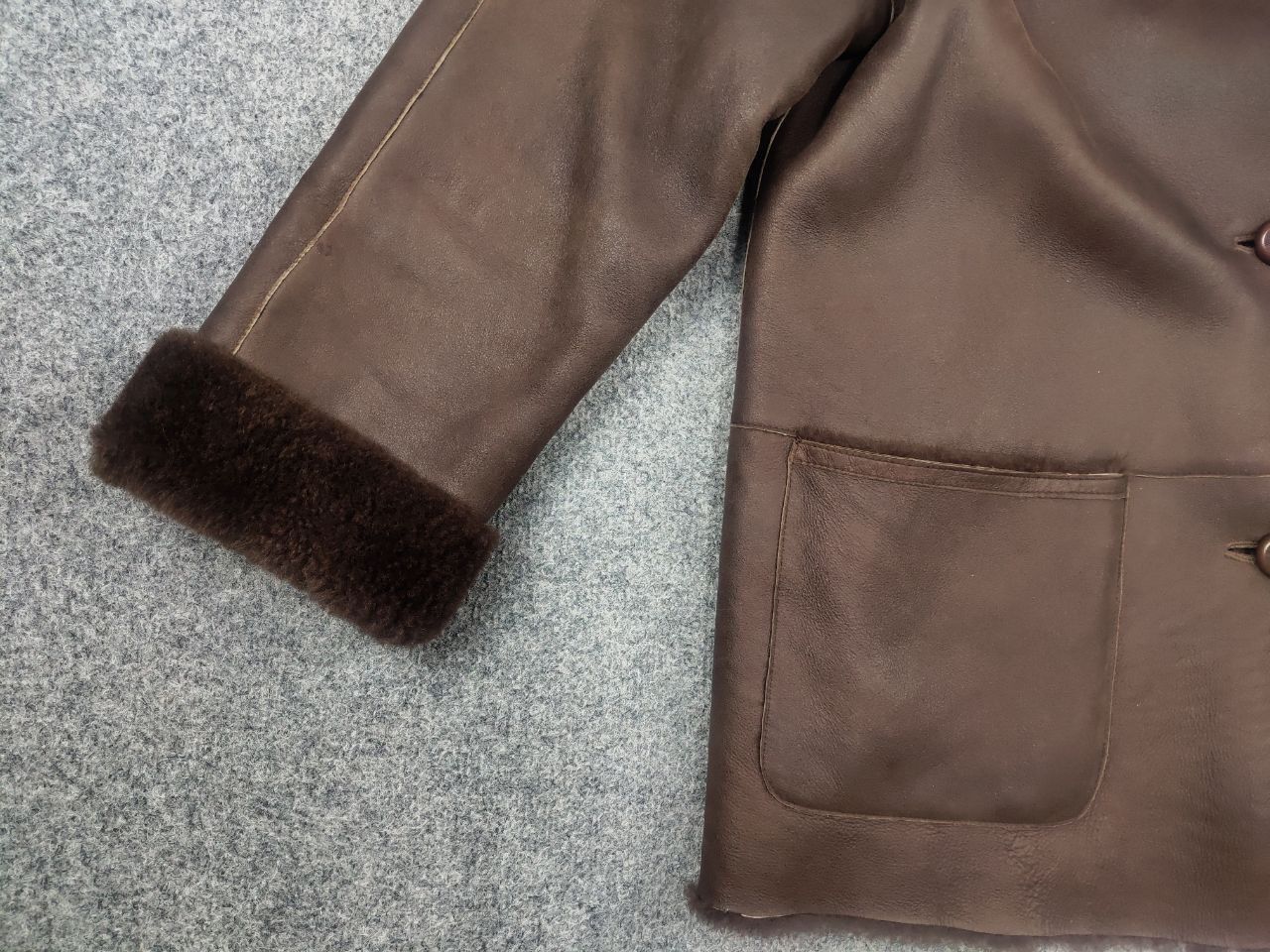 Gallotti Gallotti Bacis Brown Leather Shearling Fur-Lined Coat Jacket Size US M / EU 48-50 / 2 - 7 Thumbnail
