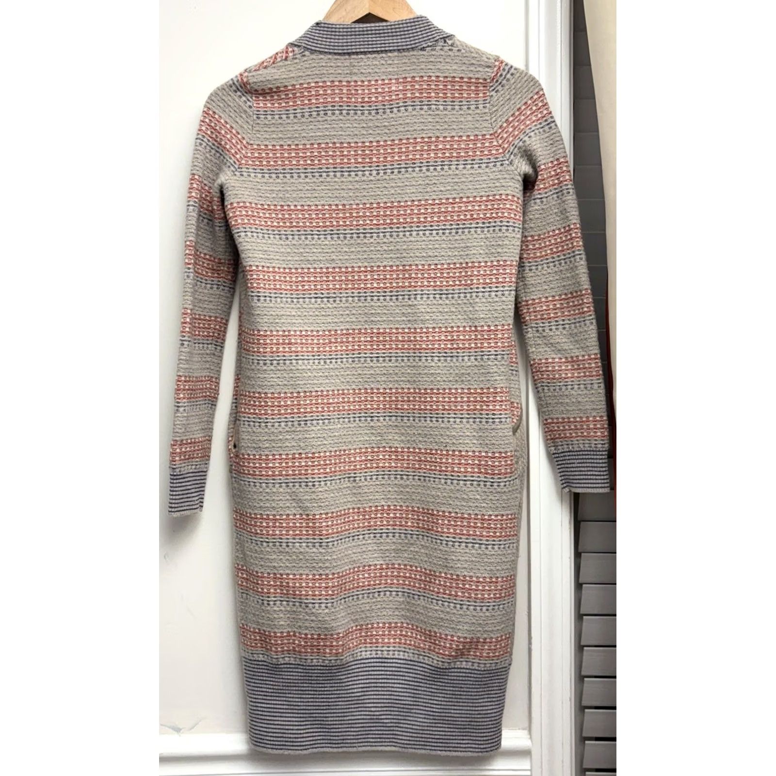 Arrow VINTAGE Anthropologie Sparrow Open Cardigan Sweater Duster Gray Taupe Striped Pockets S Women Booth? Size S / US 4 / IT 40 - 2 Thumbnail