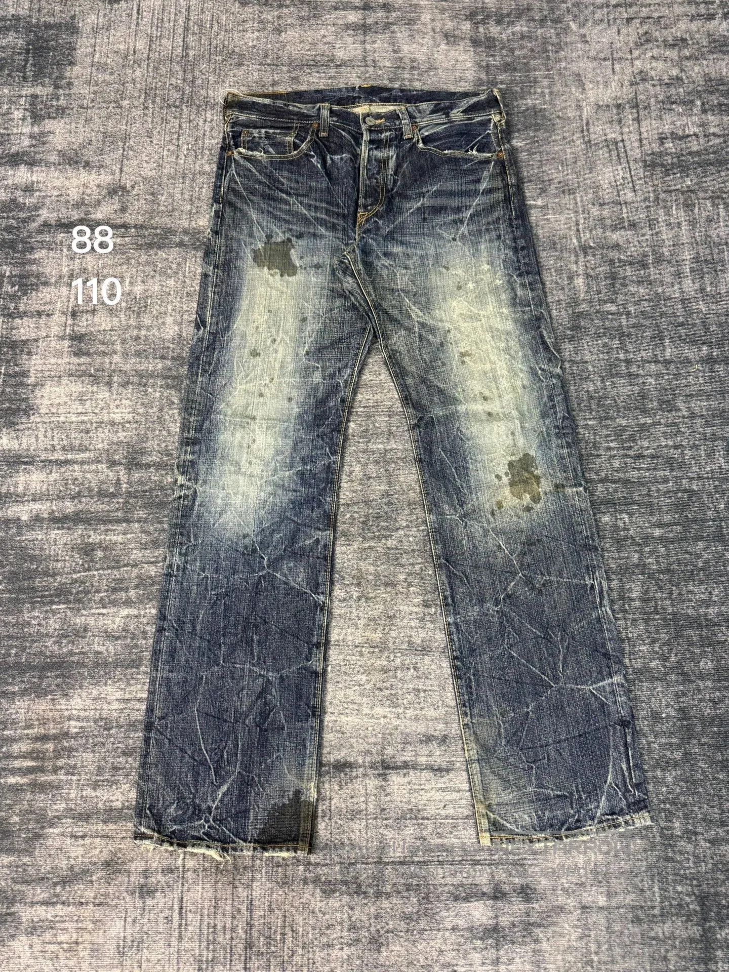 Vintage Vintage ETERNAL 00s Washed Retro Blue Jeans. Size US 35 - 1 Thumbnail
