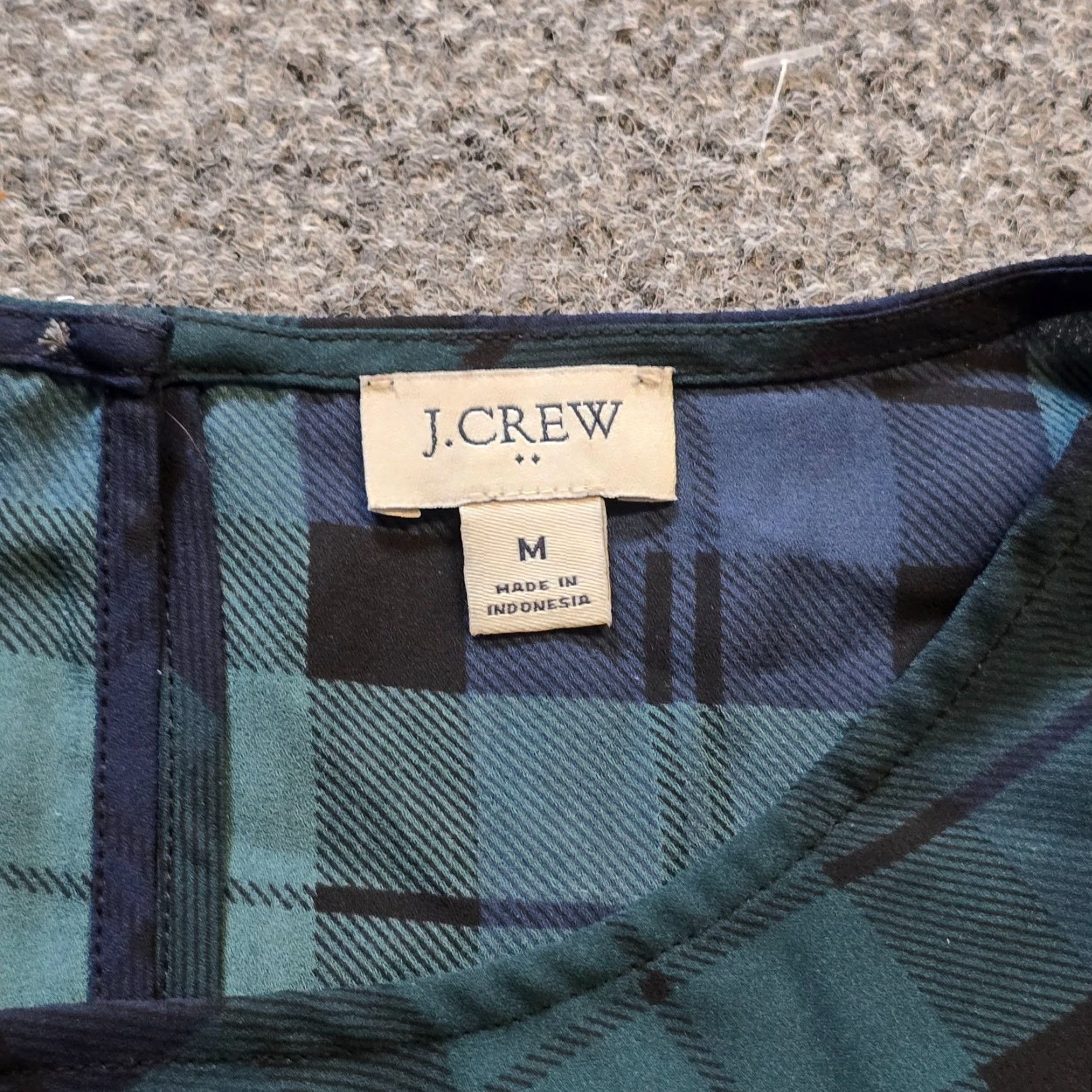 J.Crew J.CREW Blouse Shirt Womens M Green Blue Tartan Plaid Sheer Long Sleeve Casual Regular Fit Size M / US 6-8 / IT 42-44 - 3 Thumbnail