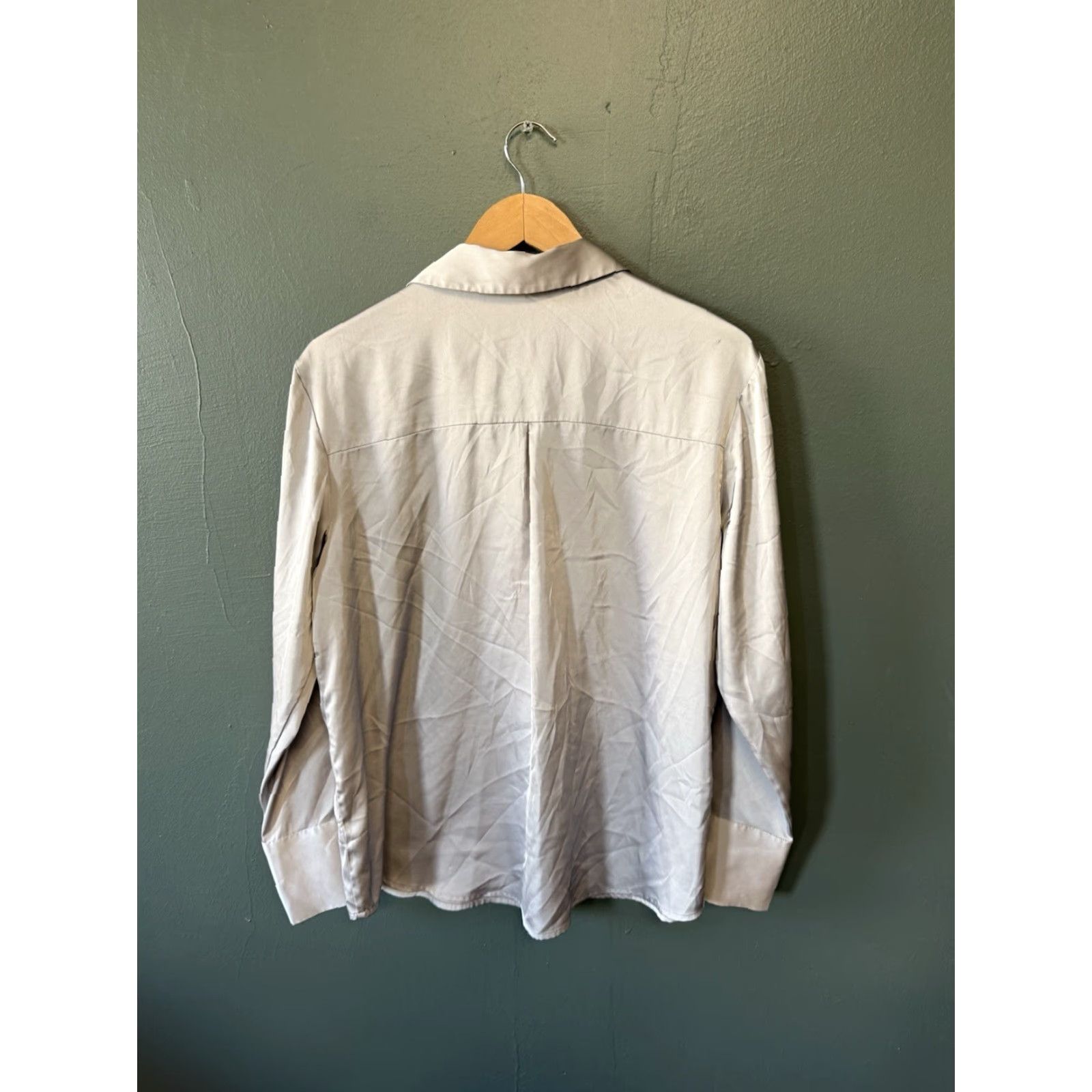 Vintage maison d amelie Womens Gray Long Sleeve Button Up Shirt M Size M / US 6-8 / IT 42-44 - 2 Thumbnail