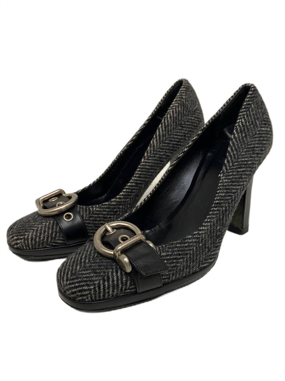 Burberry Burberry Nova Logo Black Pump Wool High Heels Shoes Vintage Size US 6.5 / IT 36.5 - 1 Thumbnail