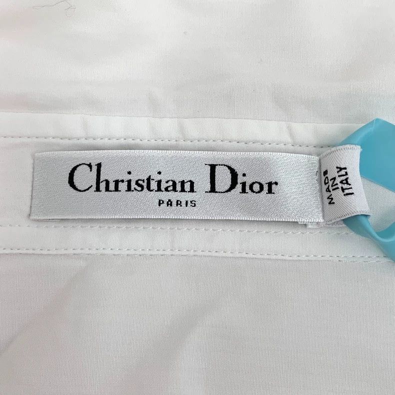Dior Dior White bee embroidered cotton lapel long-sleeved shirt Size XS / US 0-2 / IT 36-38 - 6 Thumbnail