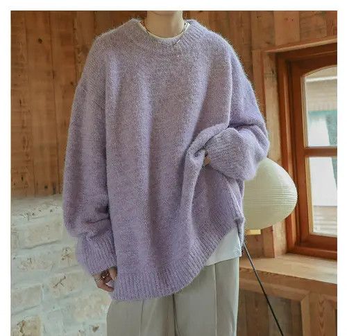 VIBE Purple Knit Sweater Size US L / EU 52-54 / 3 - 5 Thumbnail