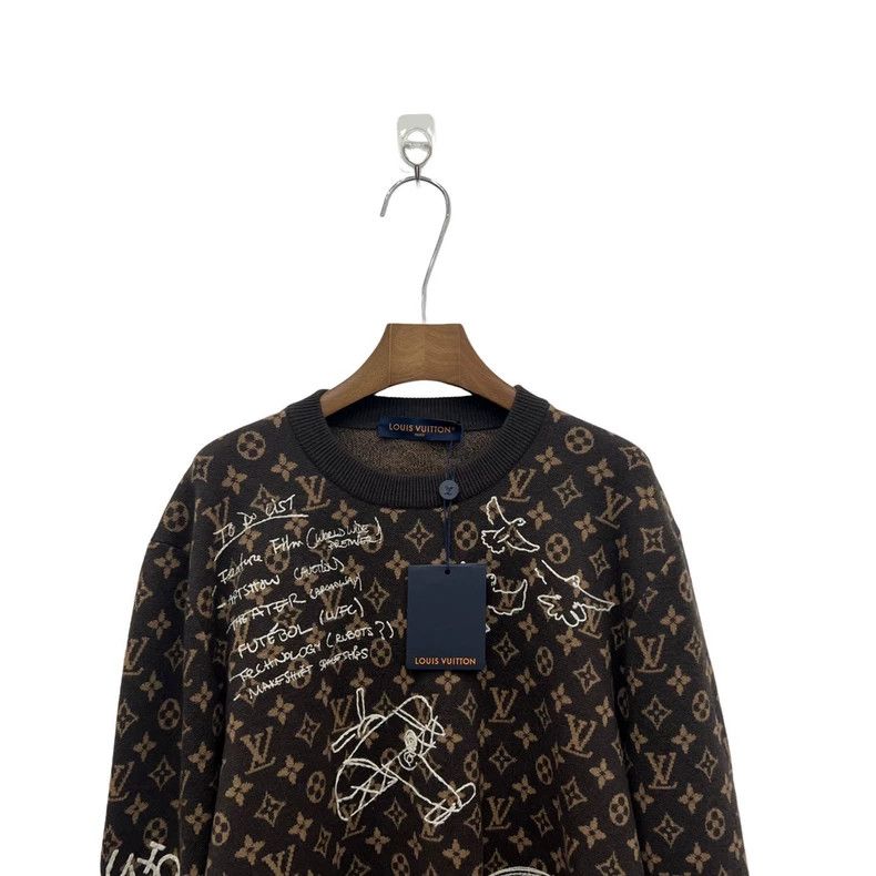 Louis Vuitton Louis Vuitton Brown old flower full print sweater Size US L / EU 52-54 / 3 - 4 Thumbnail