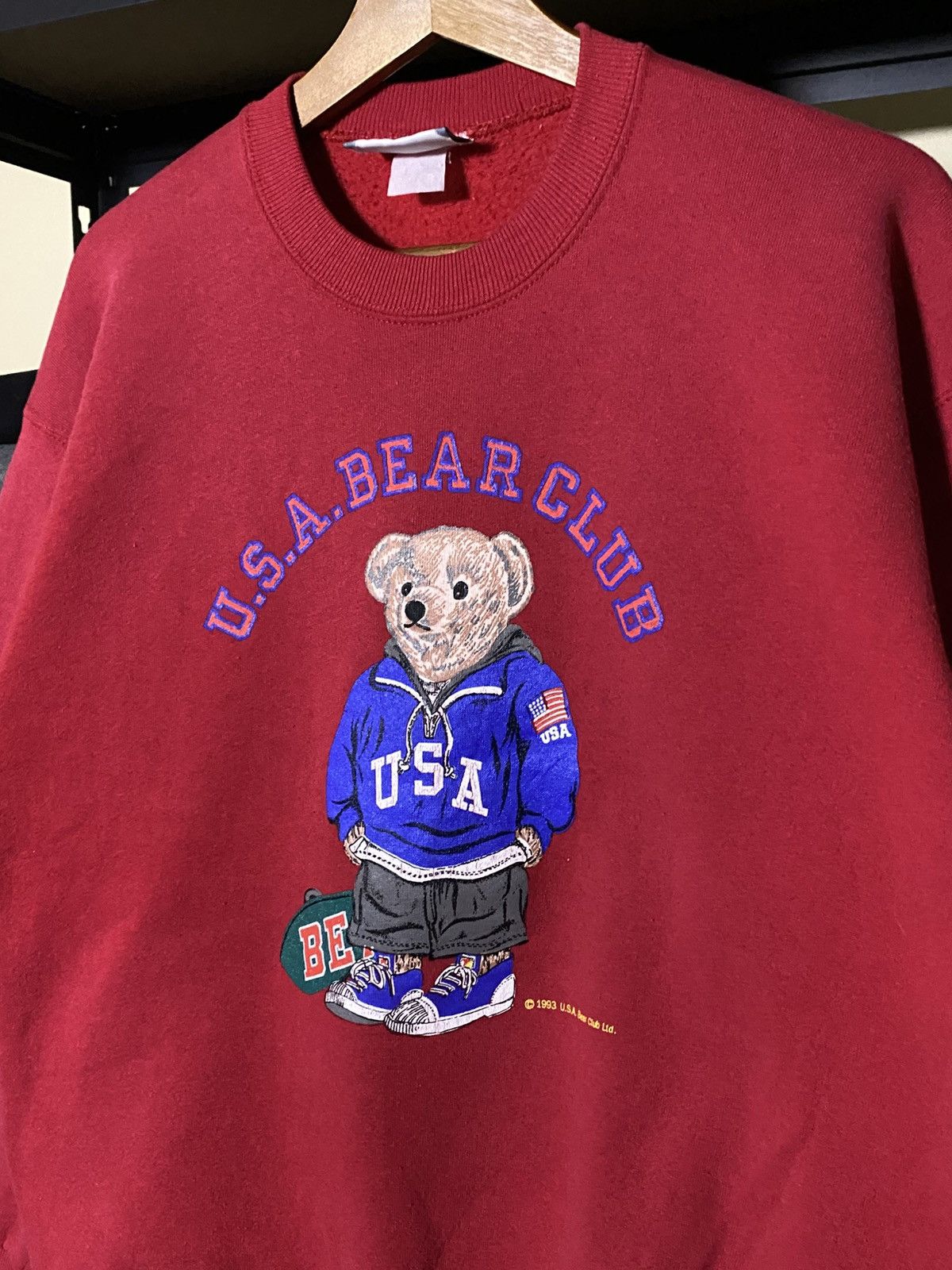 Lee Vintage 90’s USA Bear Club Sweatshirt Size US M / EU 48-50 / 2 - 2 Thumbnail