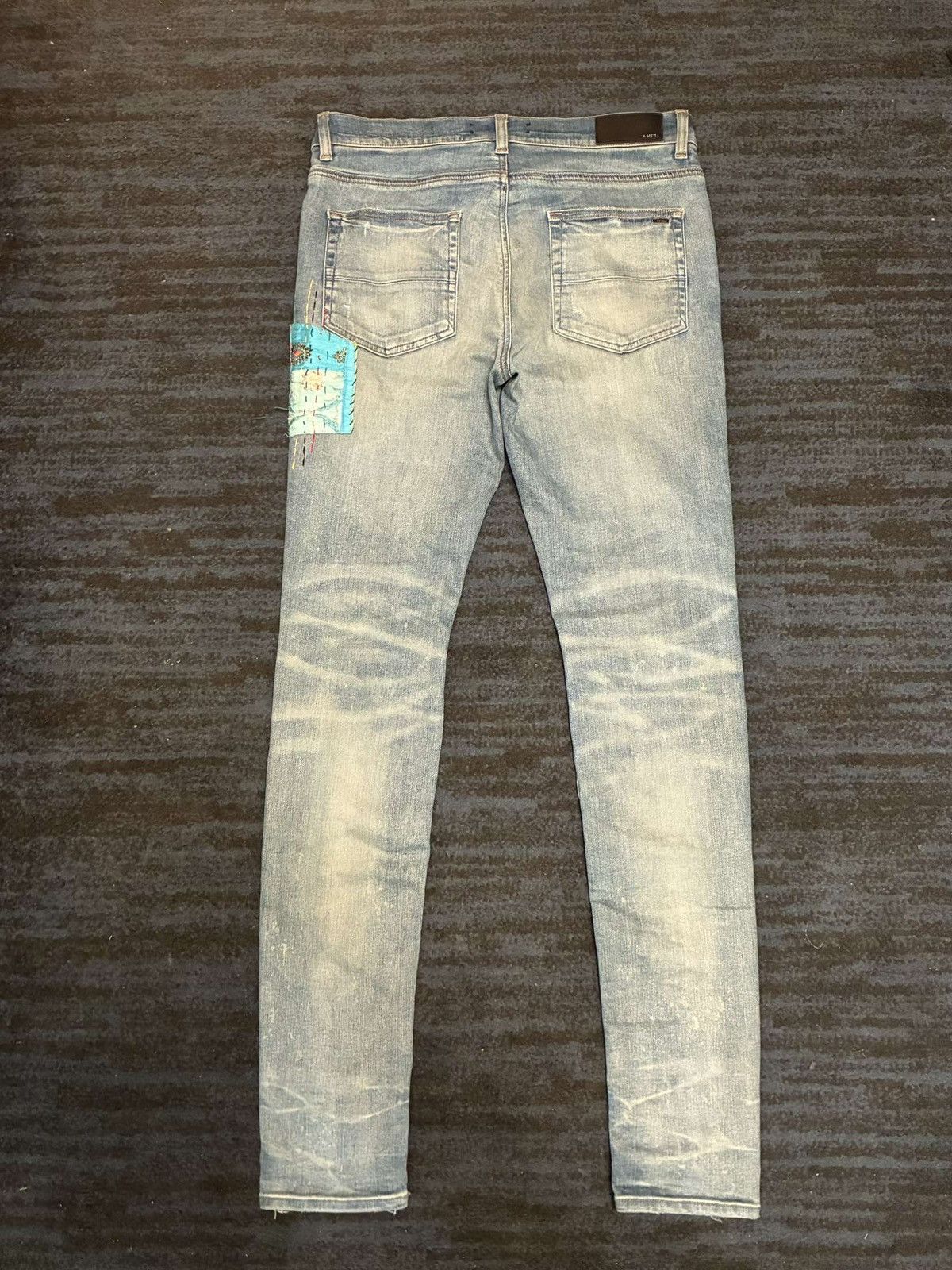 Amiri Amiri art quilted patchwork denim size 33 Size US 33 - 3 Thumbnail