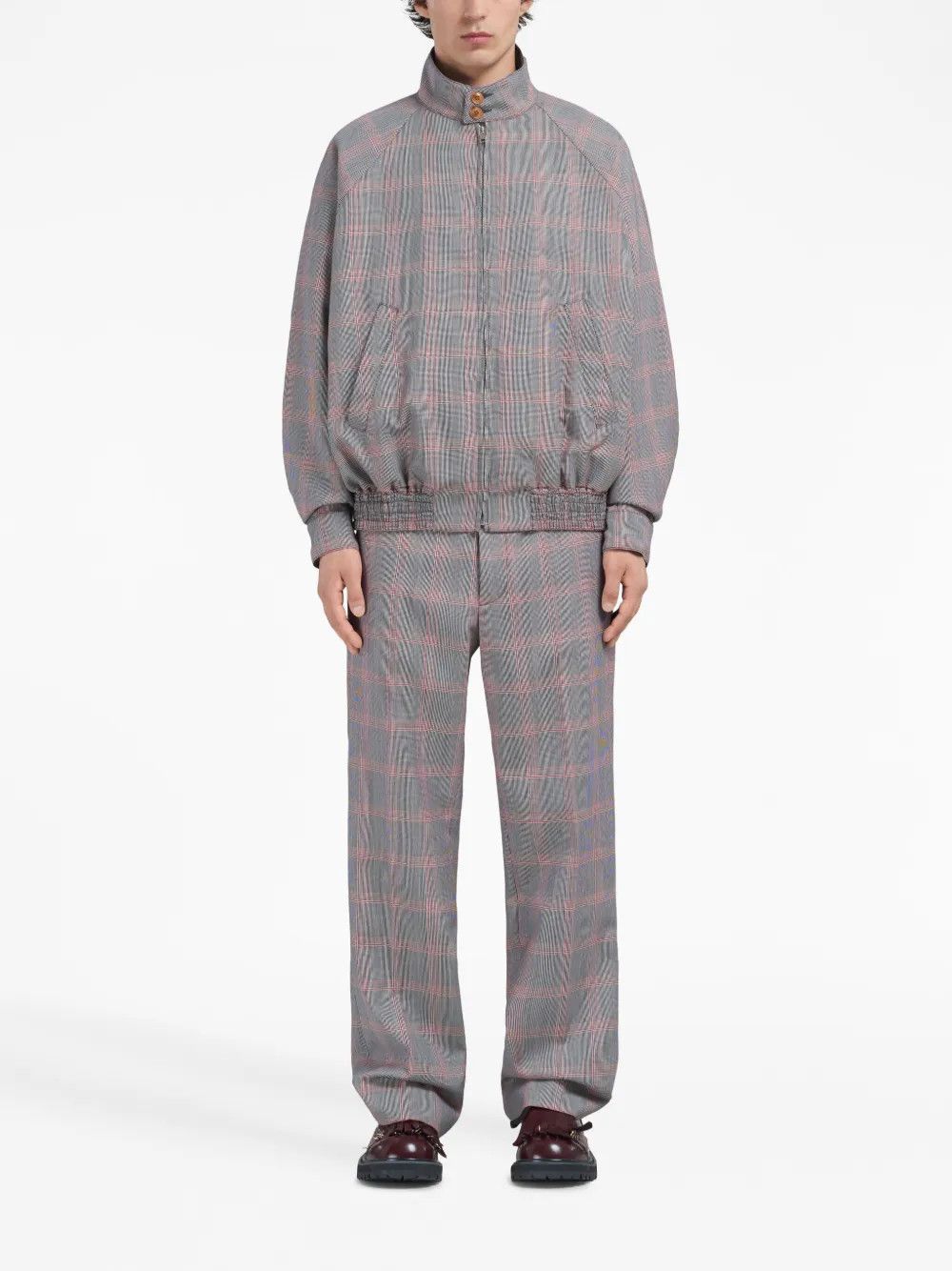 o1w1db10125 Plaid-Check Bomber Jacket in Multicolor