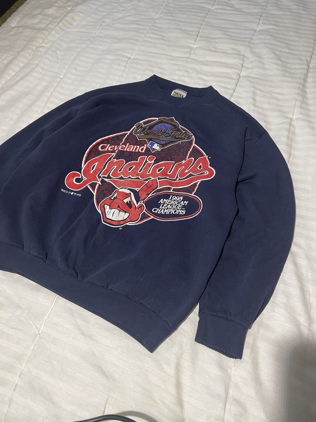MLB 1995! Vintage Indians Cleveland MLB World Series Sweatshirt Size US L / EU 52-54 / 3 - 2 Thumbnail
