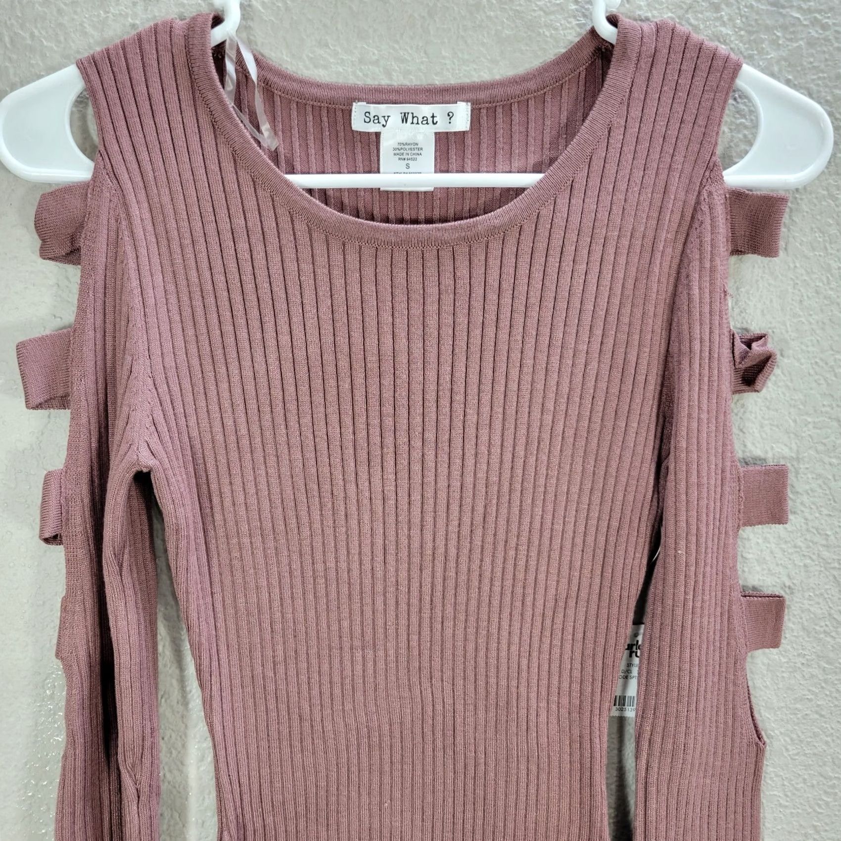 Vintage Say What Pink Ribbed Bodycon Dress Open Sleeve Accent Stretch Sz S Women's NWT Size S / US 4 / IT 40 - 4 Thumbnail