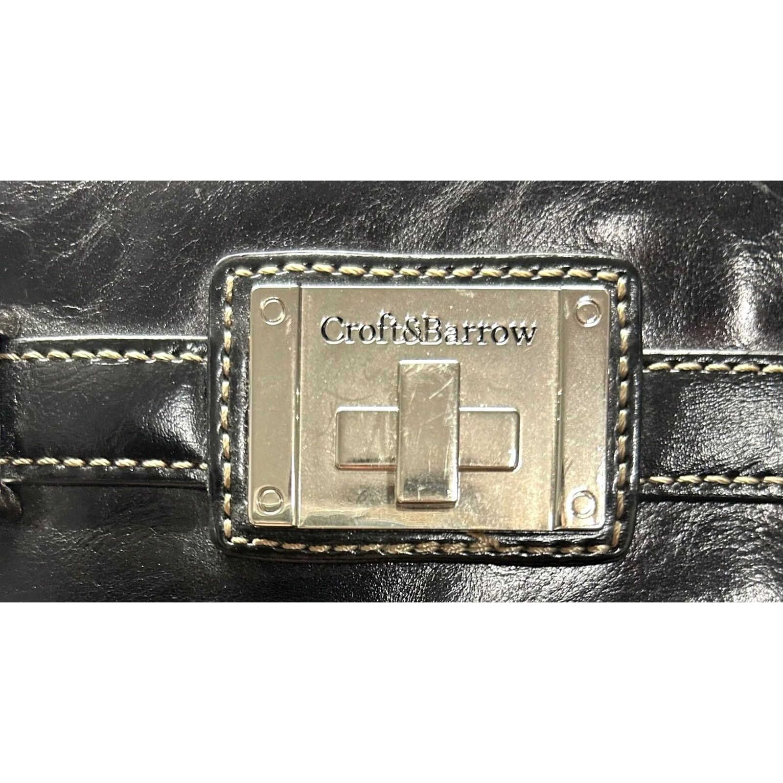 Croft & Barrow Croft & Barrow Black Leather Crossbody Purse Womens Shoulder Handbag Size ONE SIZE - 5 Thumbnail