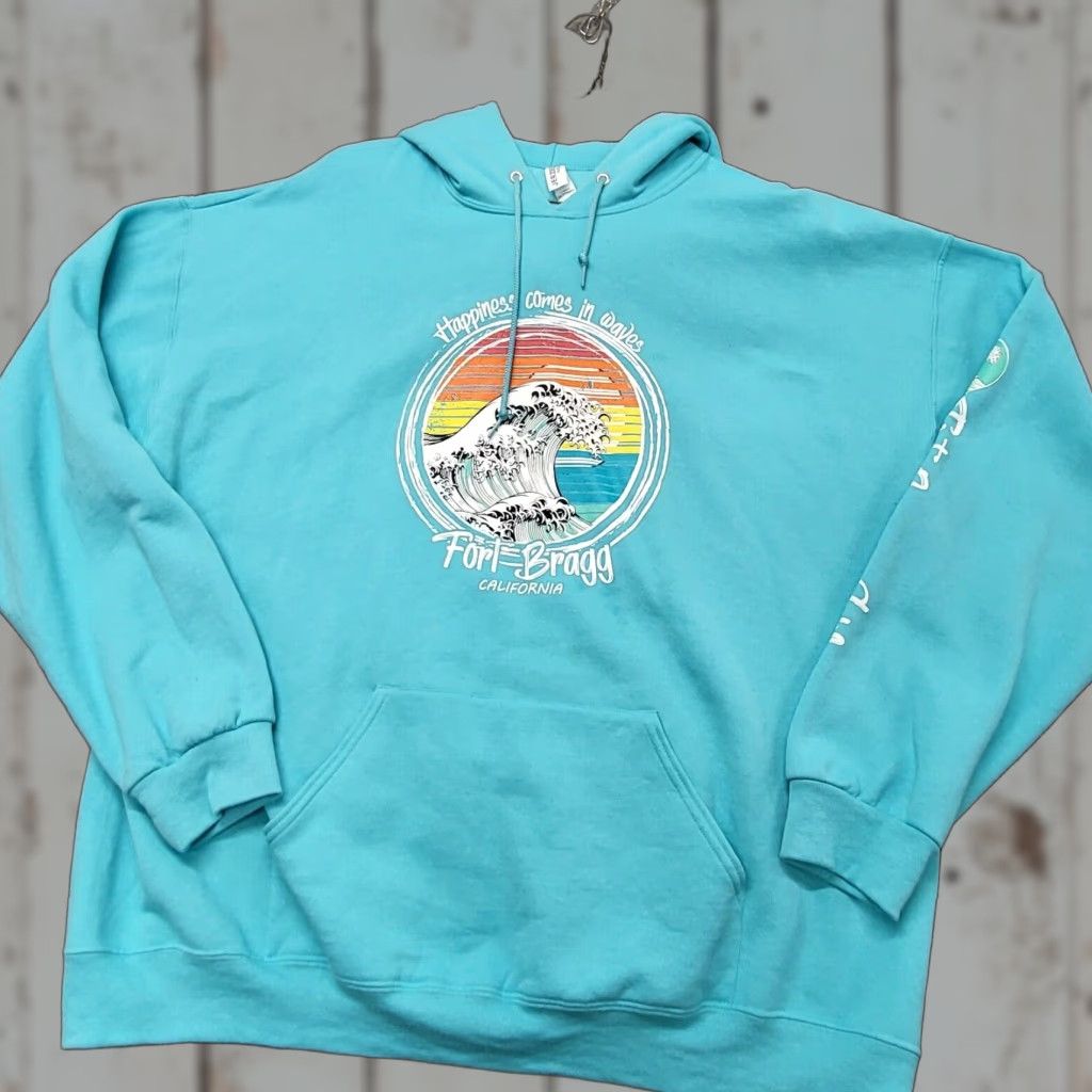 Vintage Fort Bragg California Happiness Comes In Waves Crewneck Hoodie Unisex 2XLT/2TG Shirt Hoodies? Size XXL / US 16-18 / IT 52-54 - 1 Thumbnail
