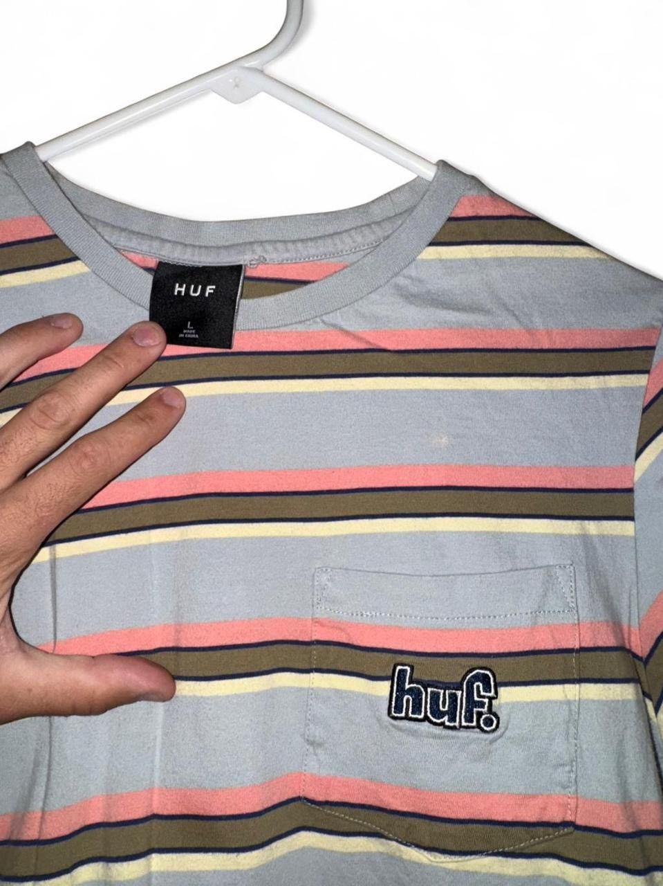 Huf Striped HUF Pocket T-Shirt Size US L / EU 52-54 / 3 - 2 Thumbnail