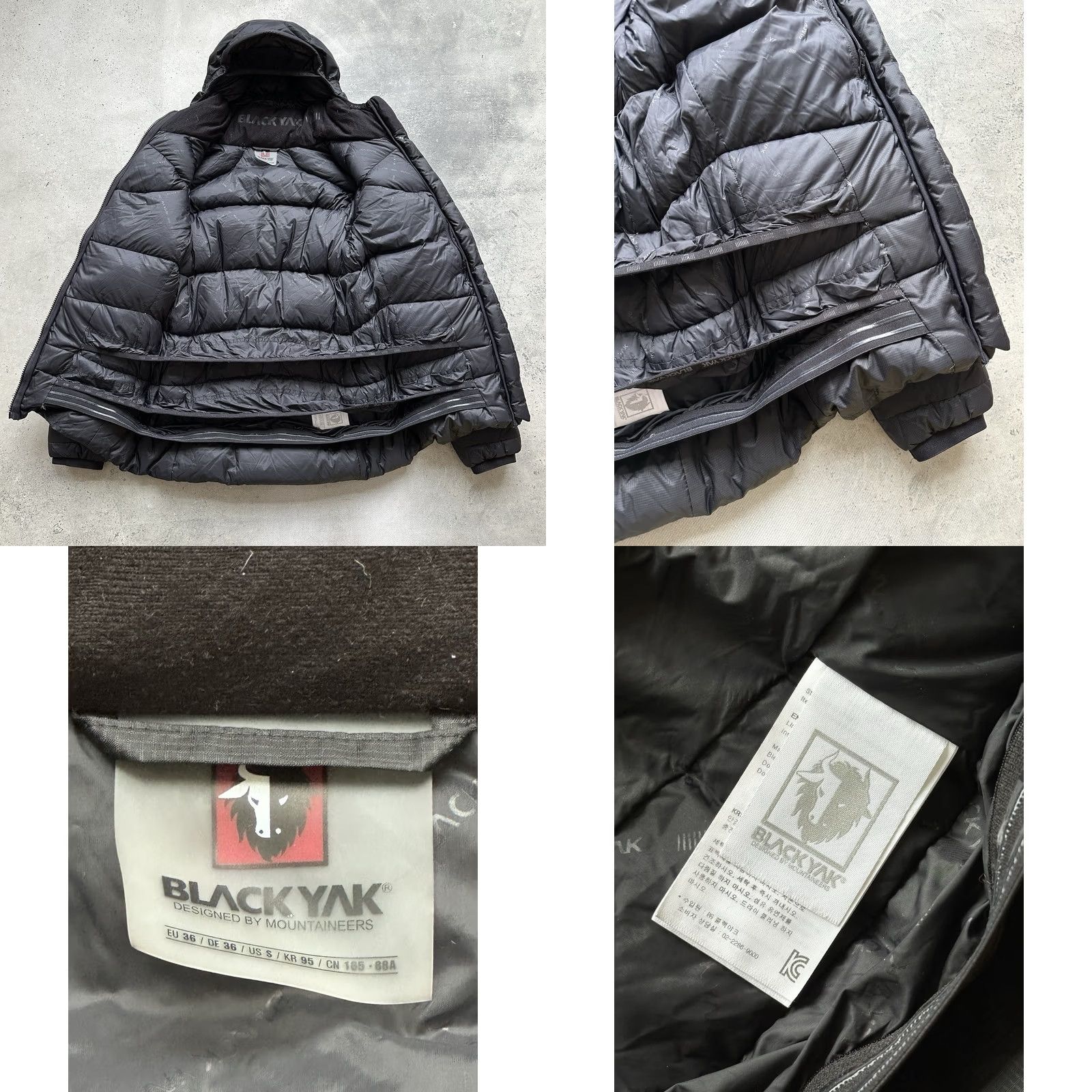 Vintage BLACK YAK Jacket Women S Full Zip Hooded Down Puffer Black Wool? Size S / US 4 / IT 40 - 8 Thumbnail