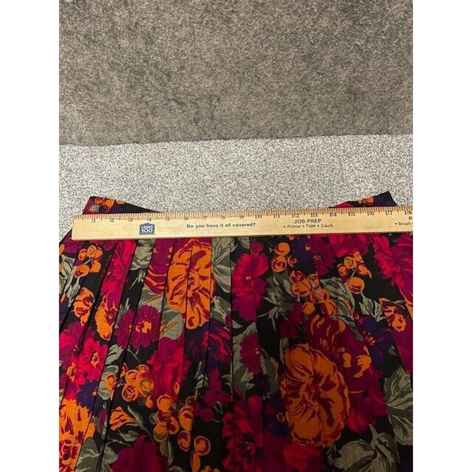 Other Vintage Skirt Womens M Petite Floral Pleated Bloomcore Midi Size 35" - 2 Thumbnail