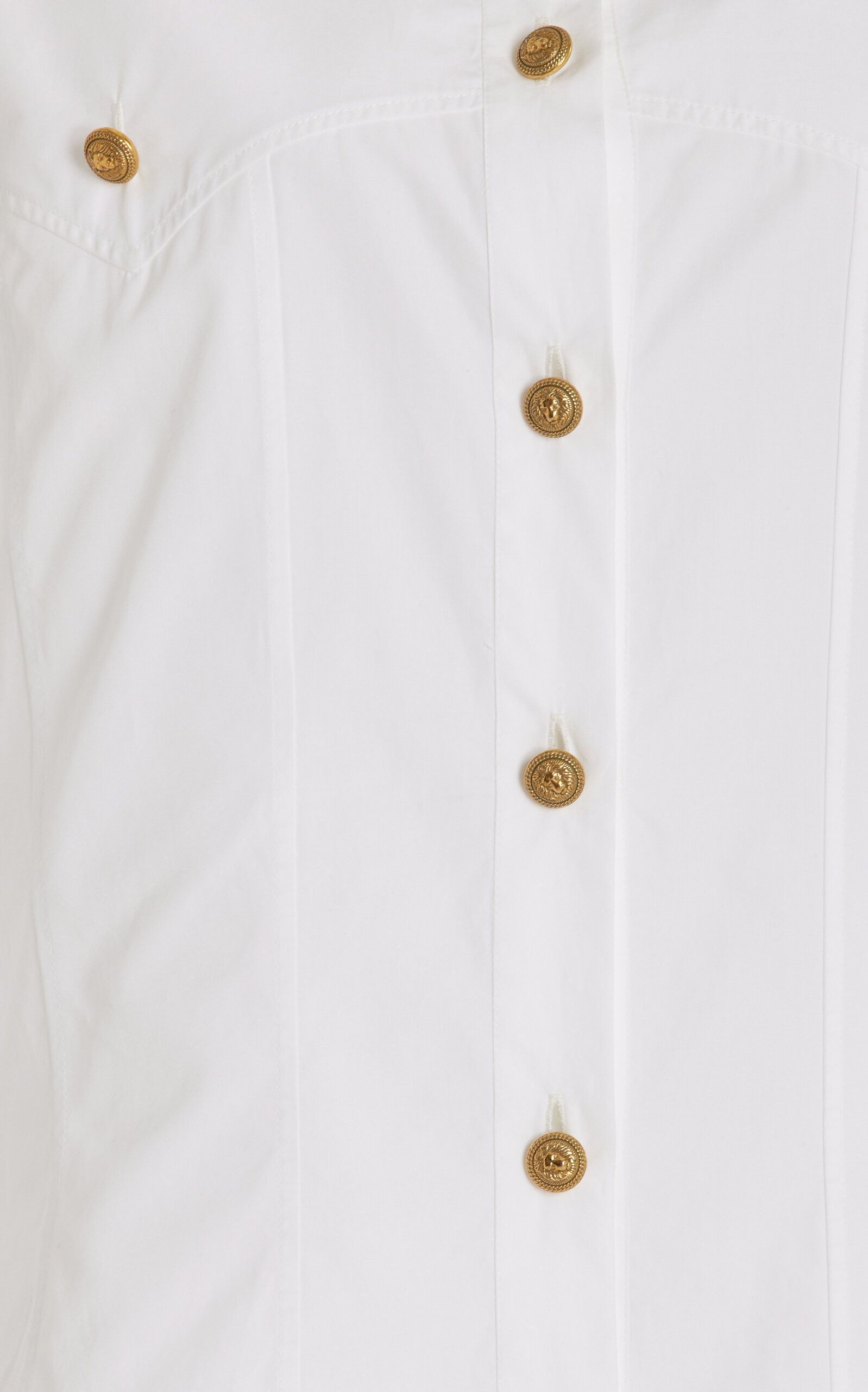 Balmain o1s1wg110825 Poplin Wester Shirt in White Size XL / US 12-14 / IT 48-50 - 4 Thumbnail