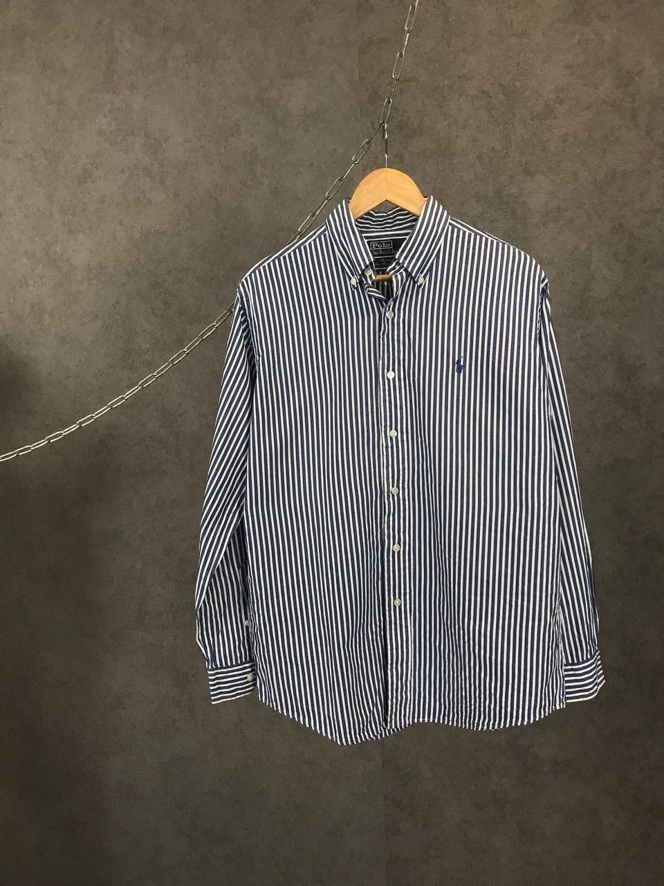 Designer × Polo Ralph Lauren × Vintage Polo Ralph Lauren vintage designer logo striped shirt Size US L / EU 52-54 / 3 - 1 Thumbnail
