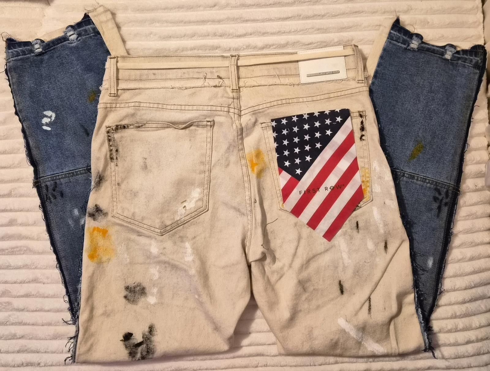 The Unbranded Brand Vintage Men's Slim Straight Jeans with American Flag Pocket Size US 36 / EU 52 - 2 Thumbnail