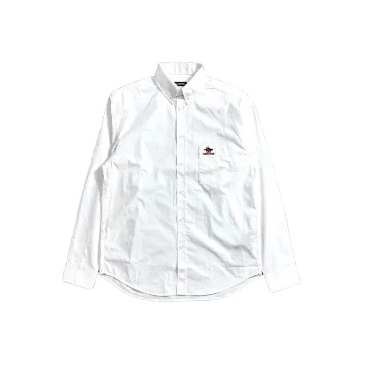 Balenciaga Balenciaga Logo Pattern White Long Sleeve Shirt Size US M / EU 48-50 / 2 - 1 Thumbnail