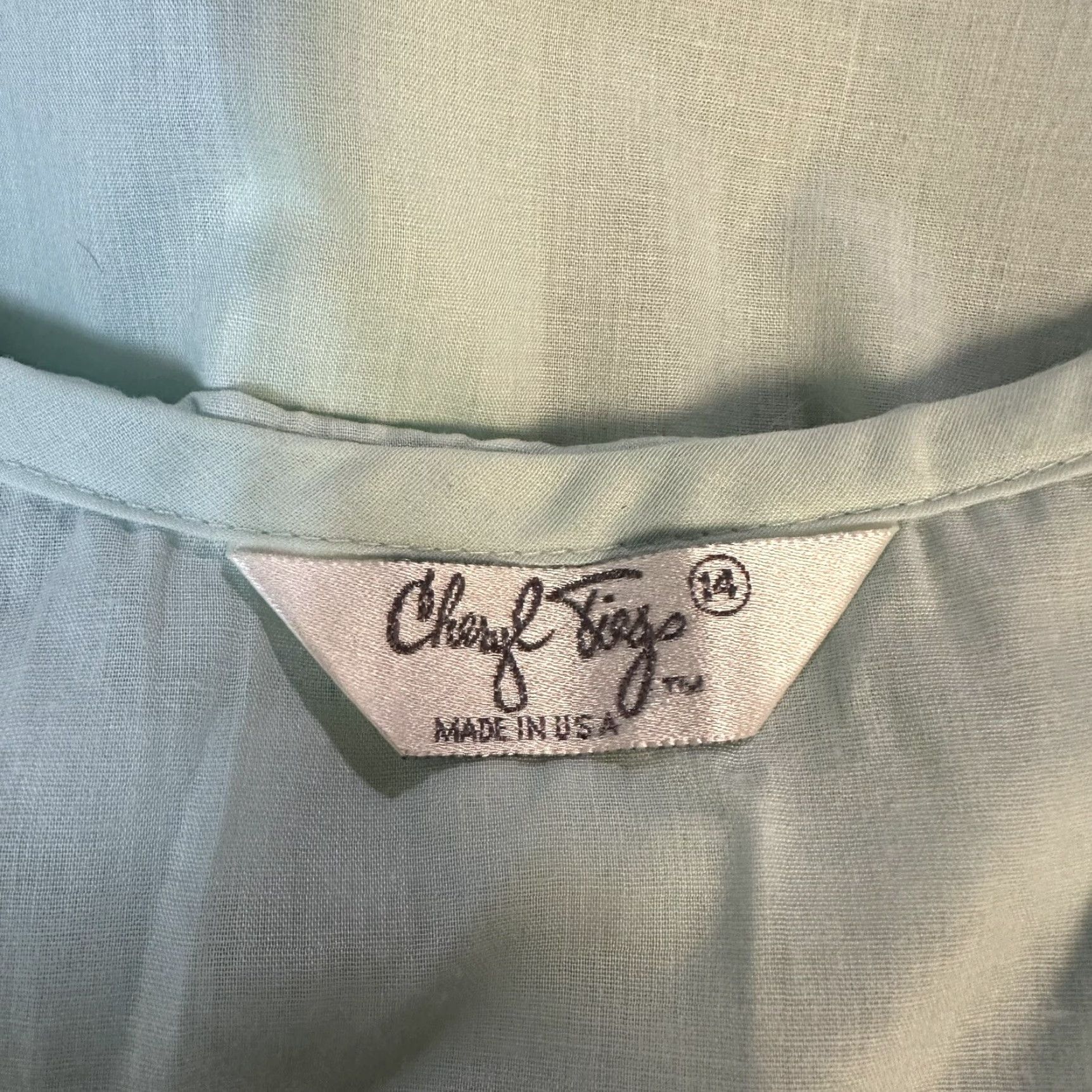 Vintage VINTAGE Cheryl Tiegs Pajama Top Sailor Lace Pin Tuck Made in USA Size 14 XL Blue Cotton Blend Hollywood Glamour Shirt Womens Size XL / US 12-14 / IT 48-50 - 4 Thumbnail