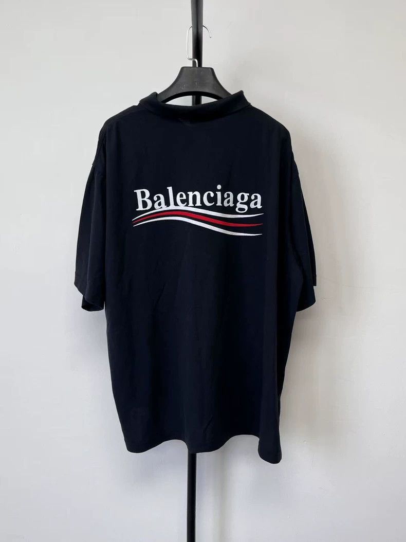Balenciaga Balenciaga Logo Button Short Sleeve Polo Shirt Size US M / EU 48-50 / 2 - 2 Thumbnail