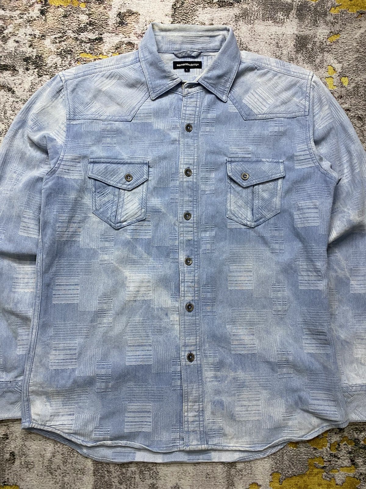 semanticdesign Semantic Design shirt jacket - denim textured patter Size US L / EU 52-54 / 3 - 4 Thumbnail