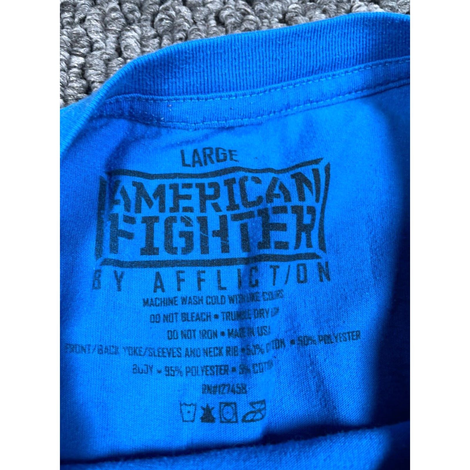 Vintage Affliction American Fighter T-Shirt Adult Large Blue Print Marled MMA Y2K Style Size US L / EU 52-54 / 3 - 3 Thumbnail