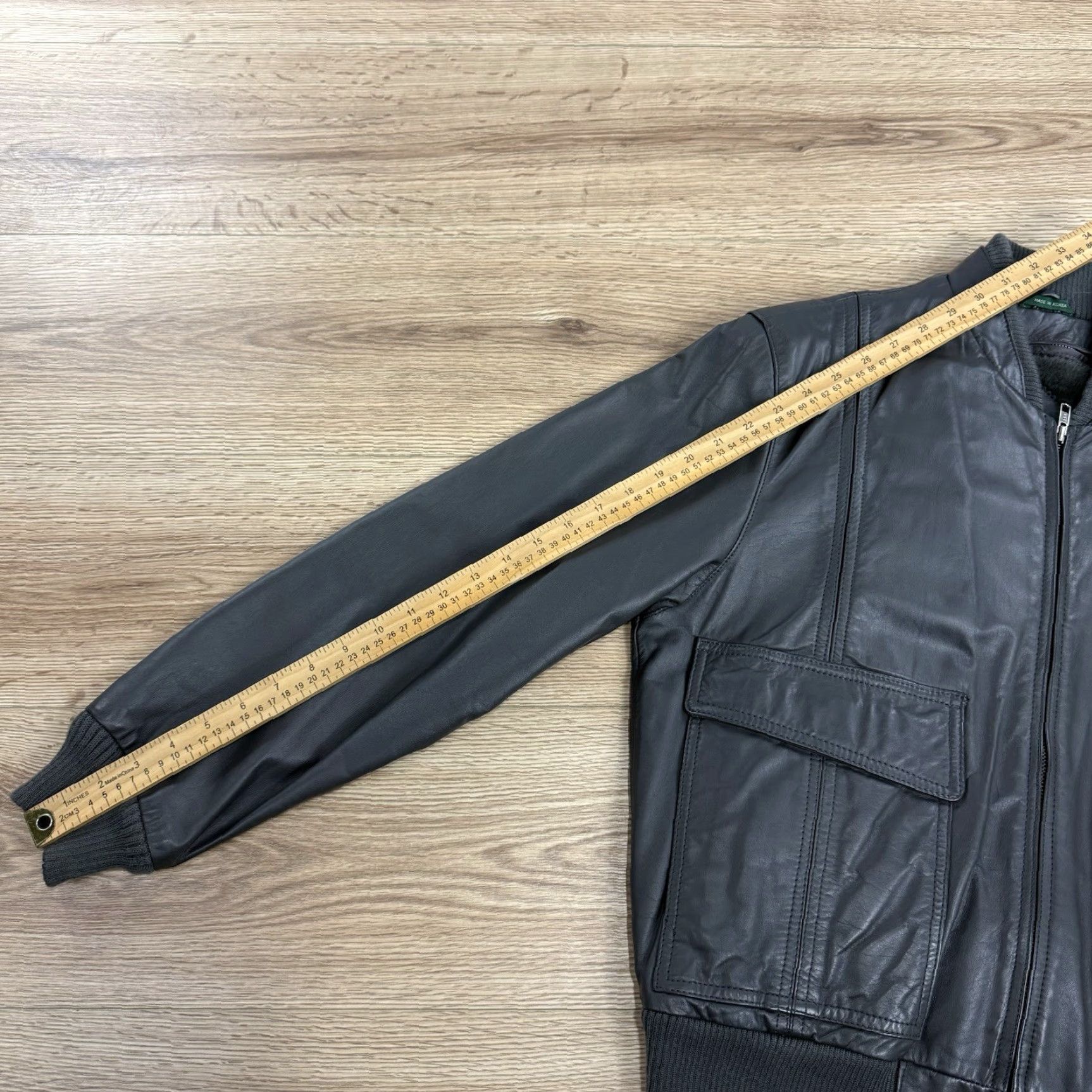 Vintage VINTAGE Hill & Archer Gray Genuine Leather Bomber Biker Jacket Mens Size 40 Size US XXS / EU 40 - 6 Thumbnail