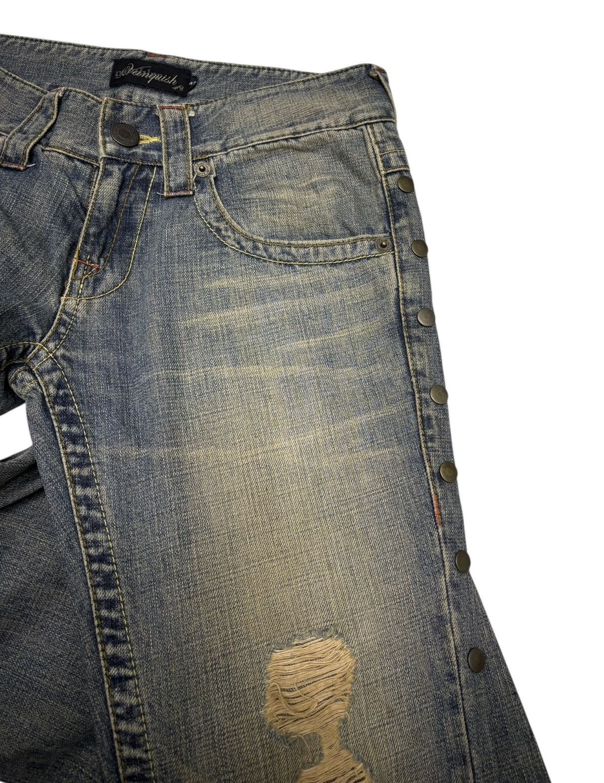 If Six Was Nine VANQUISH DISTRESSED RUSTY MUD WASH FLARE JEANS Size US 30 / EU 46 - 6 Thumbnail
