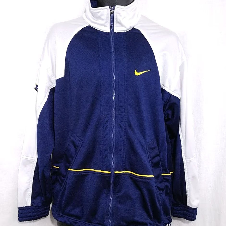 Nike VINTAGE Nike Jacket Mens Size S Blue 90s Jumbo Swoosh Spell Out White Tag Track jacket Size US S / EU 44-46 / 1 - 3 Thumbnail