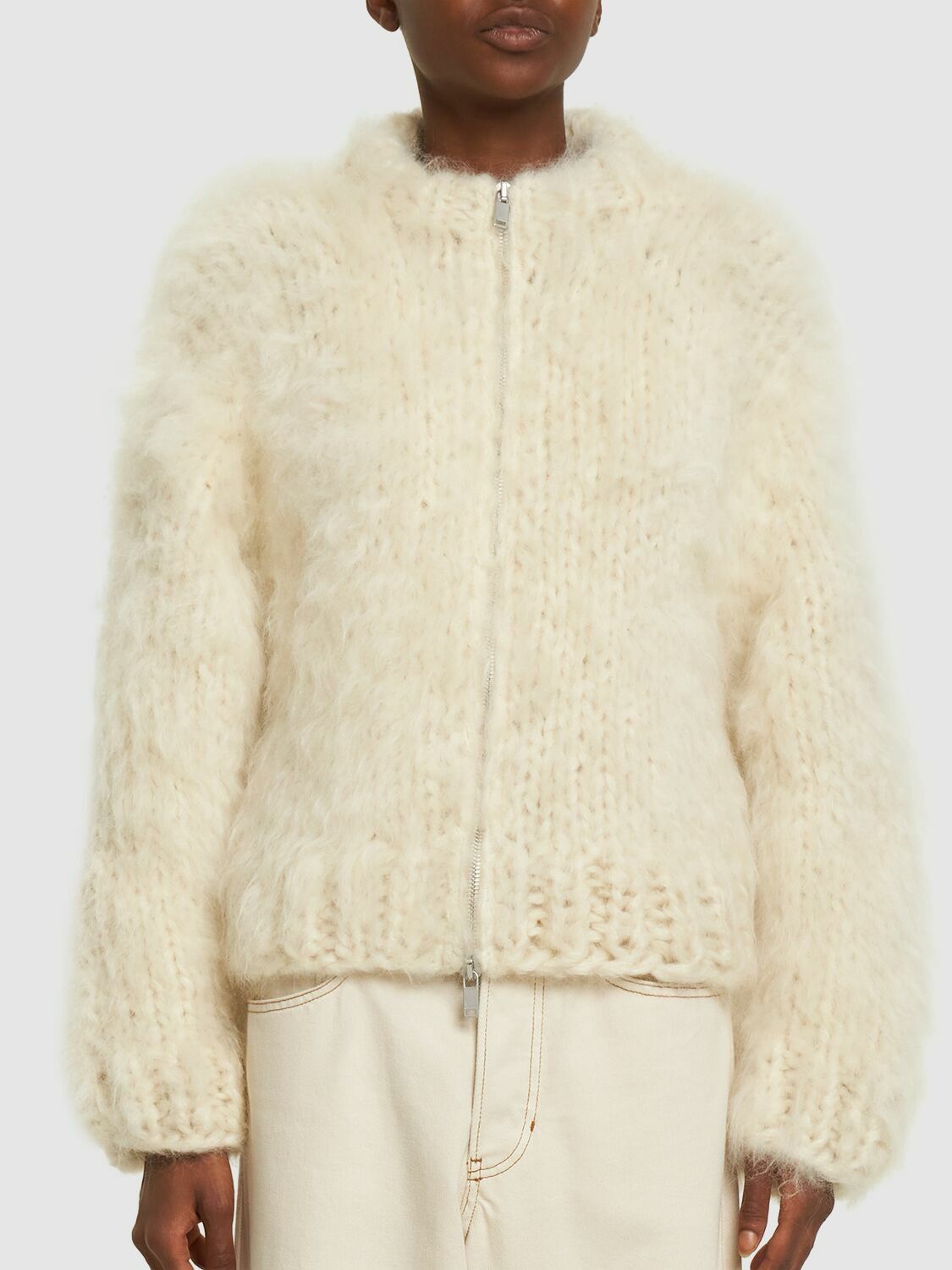 Jil Sander o1y1025 Cardigan in Ivory Size XS / US 0-2 / IT 36-38 - 3 Thumbnail