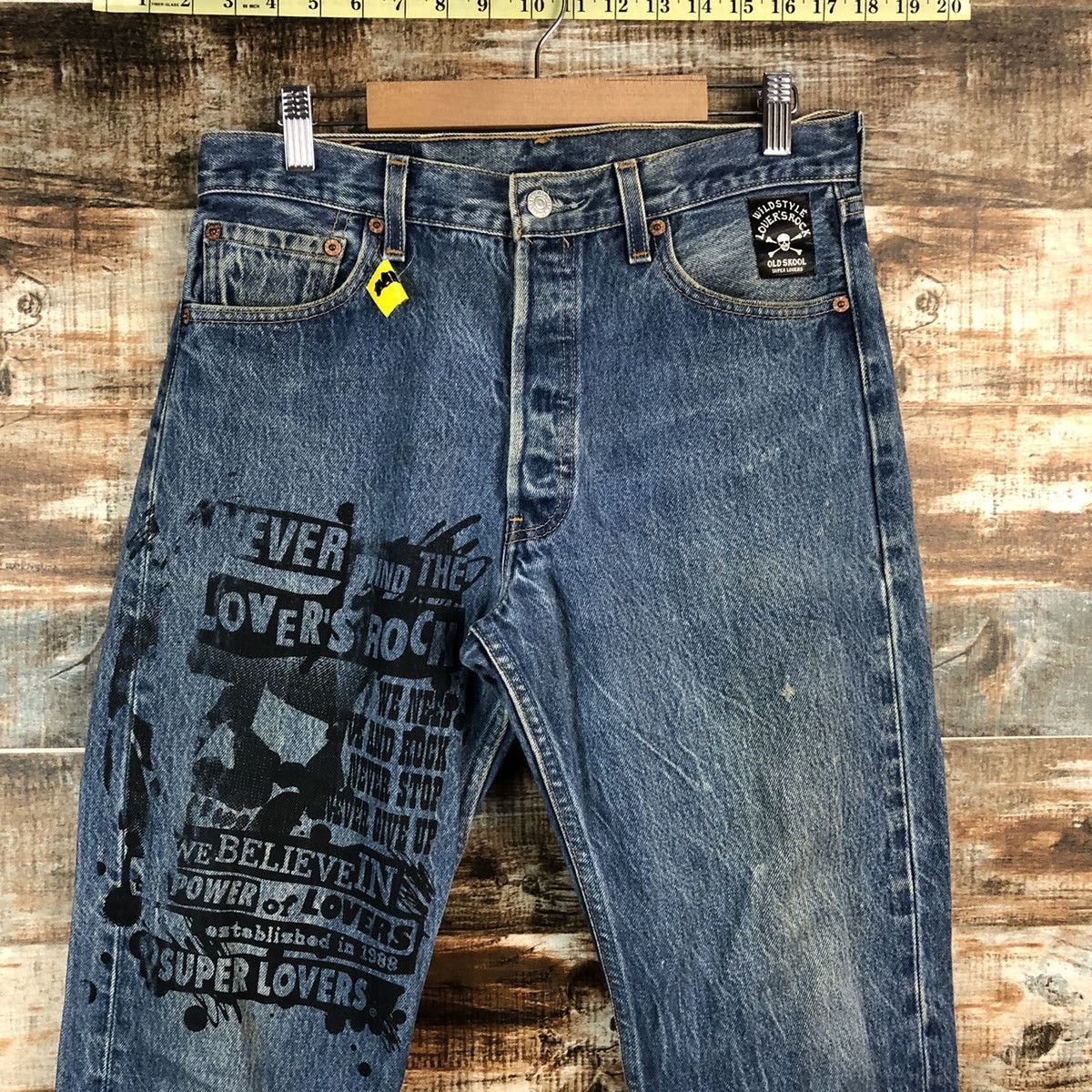 Levi's DL Levis 501 X Wildstyle super Lovers Rock denim #A2620 Size US 31 - 4 Thumbnail