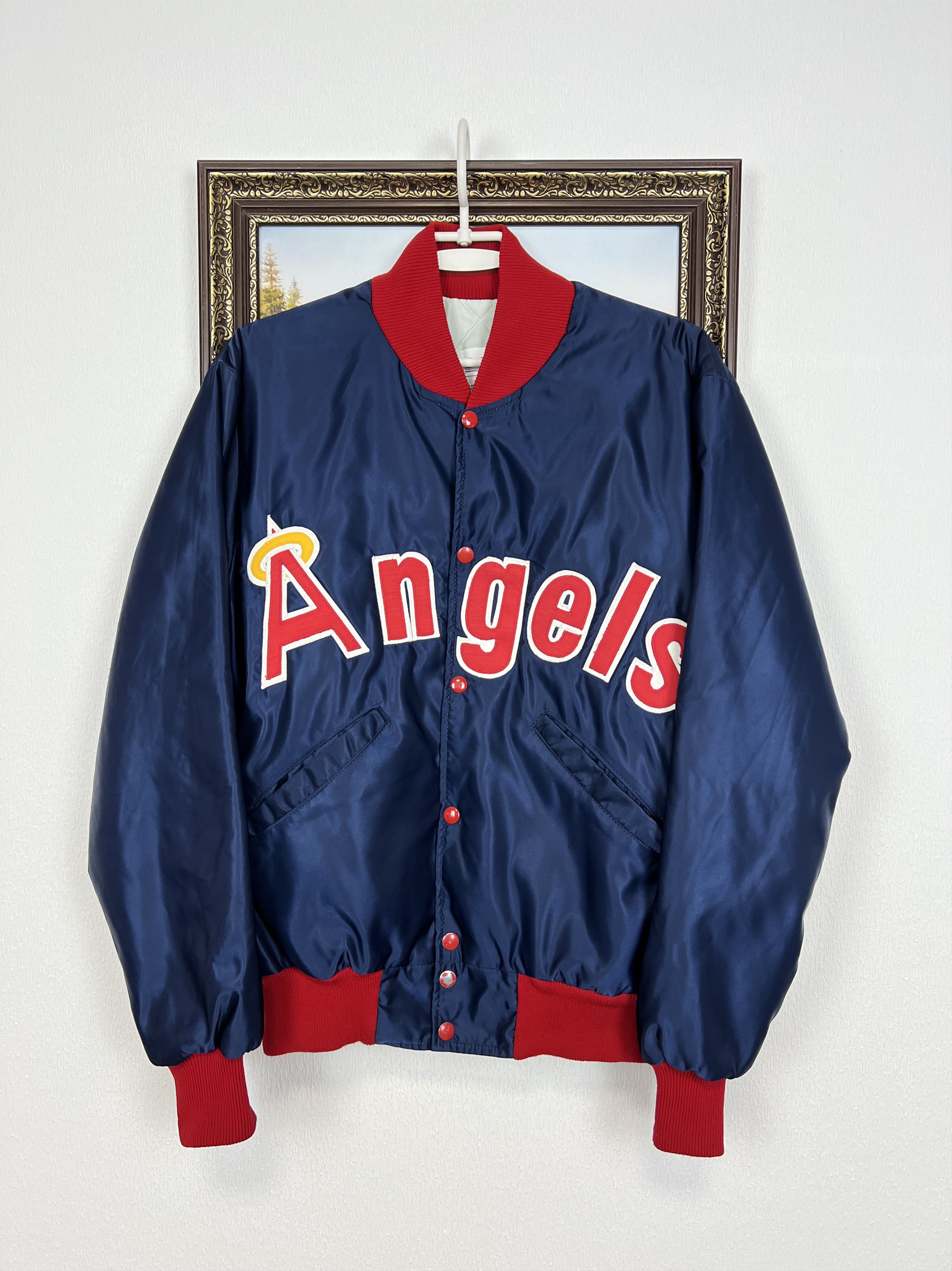 Delong Vintage California Angels Satin Jacket De Long MLB Bomber Size US M / EU 48-50 / 2 - 1 Thumbnail