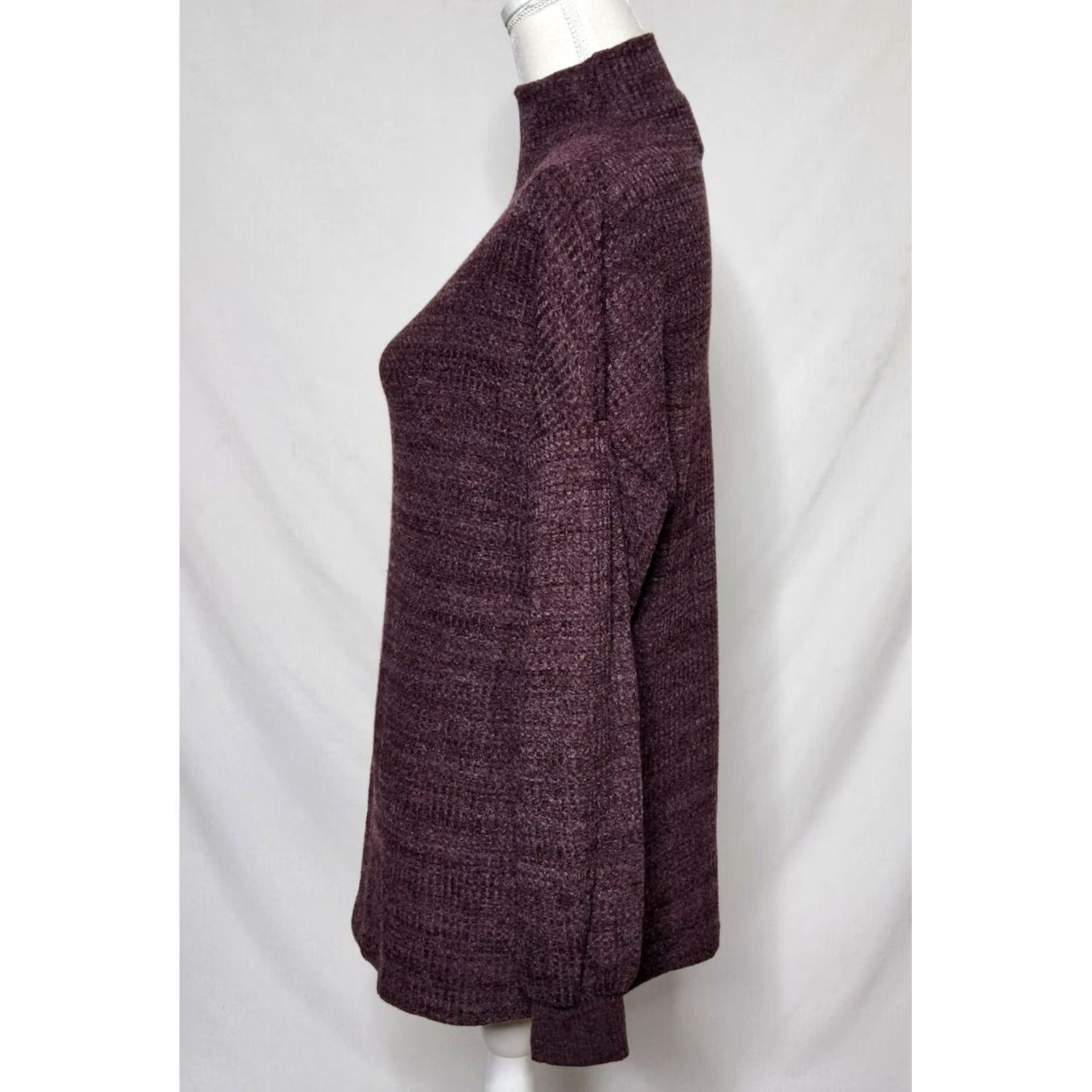 Vintage Magaschoni Sweater Shirt Womens M Mock Neck Knit Pullover Long Sleeve Purple Size M / US 6-8 / IT 42-44 - 3 Thumbnail