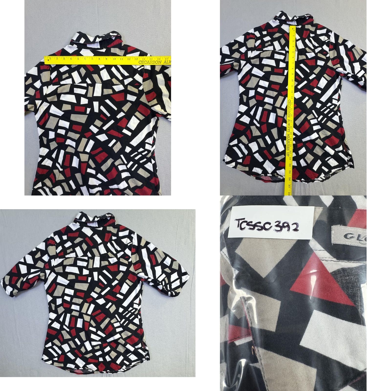 Globe Globe Womens Medium Multicolor Geometric Button Front Collared Top Cotton Shirt Size M / US 6-8 / IT 42-44 - 8 Thumbnail