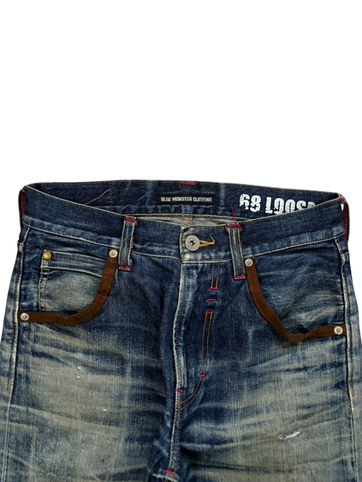 Japanese Brand Hybrid Vintage Japanese Brand Bleached Mud Wash Loose Jeans Size US 30 / EU 46 - 4 Thumbnail