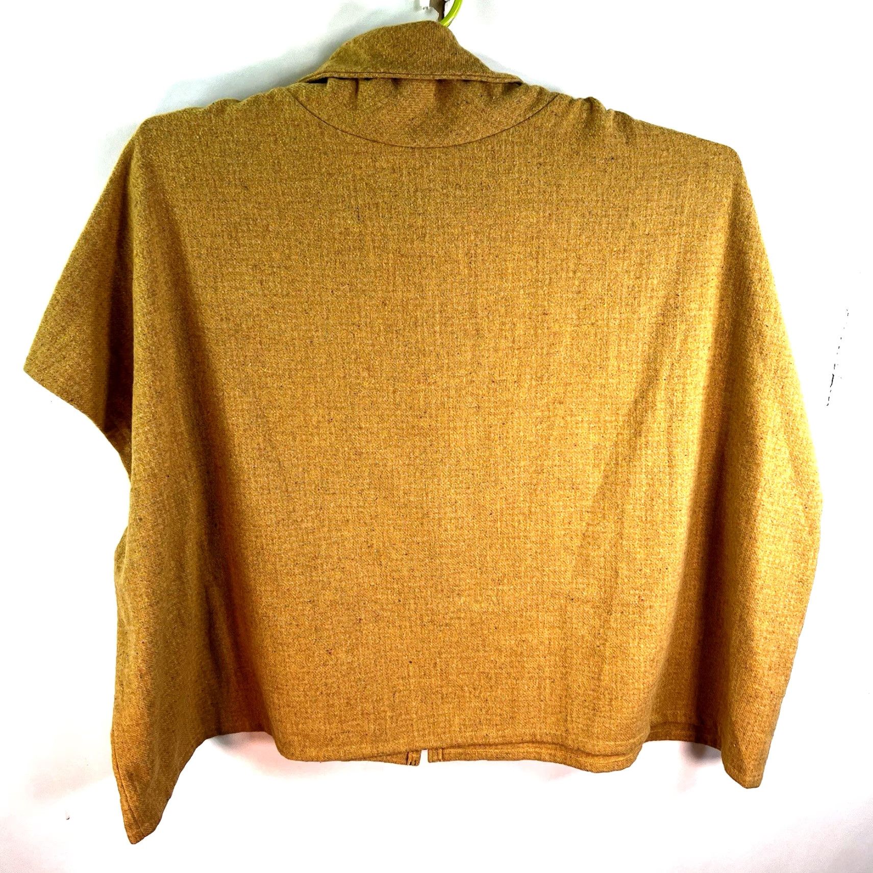 Vintage Lost Petal Linens Wool Blend Oversized Zip Poncho Vest Womens One Size Gold Size ONE SIZE - 7 Thumbnail