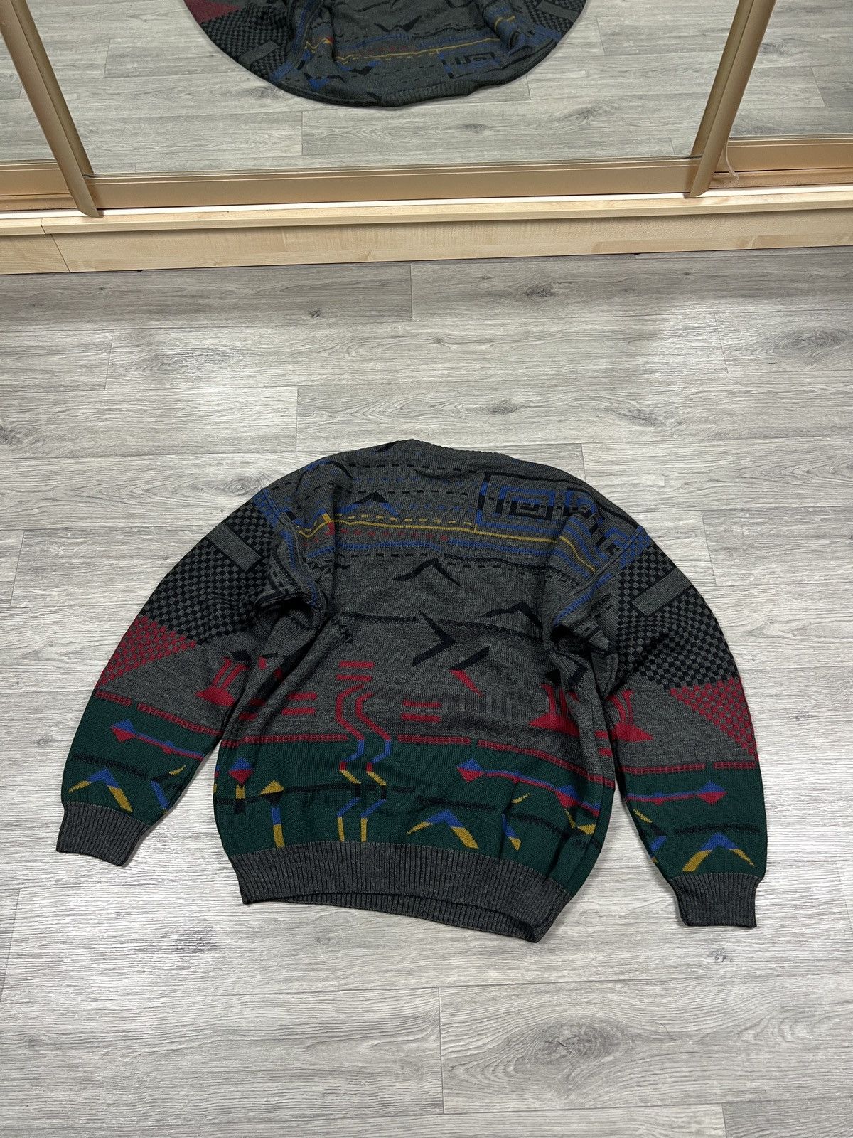 Other Vintage Wool Textured Abstract Aztec Pattern Neon Sweater Size US L / EU 52-54 / 3 - 4 Thumbnail
