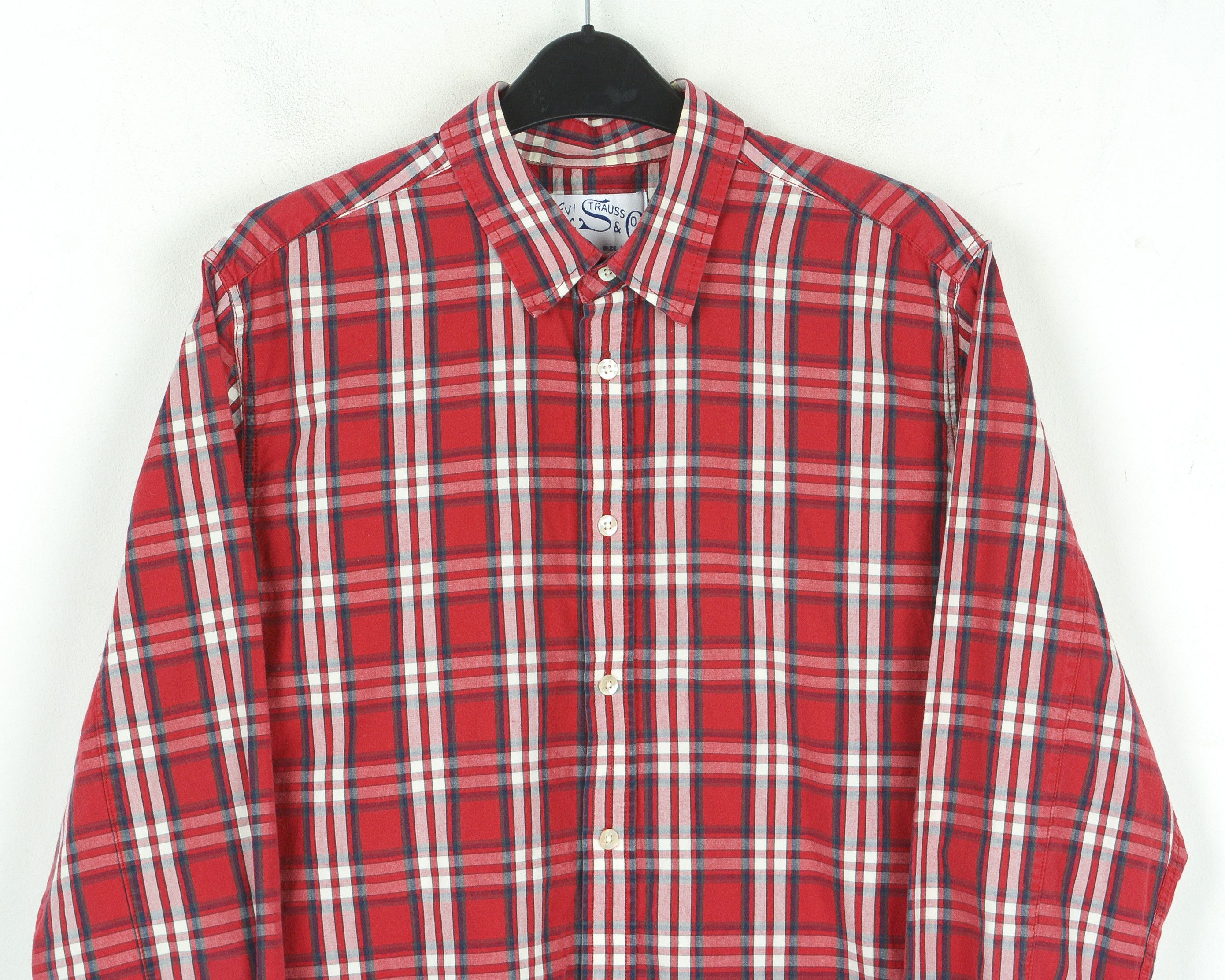 Levi's Casual Shirt Check Plaid Long Sleeve Button Classic Fit Size US M / EU 48-50 / 2 - 6 Thumbnail