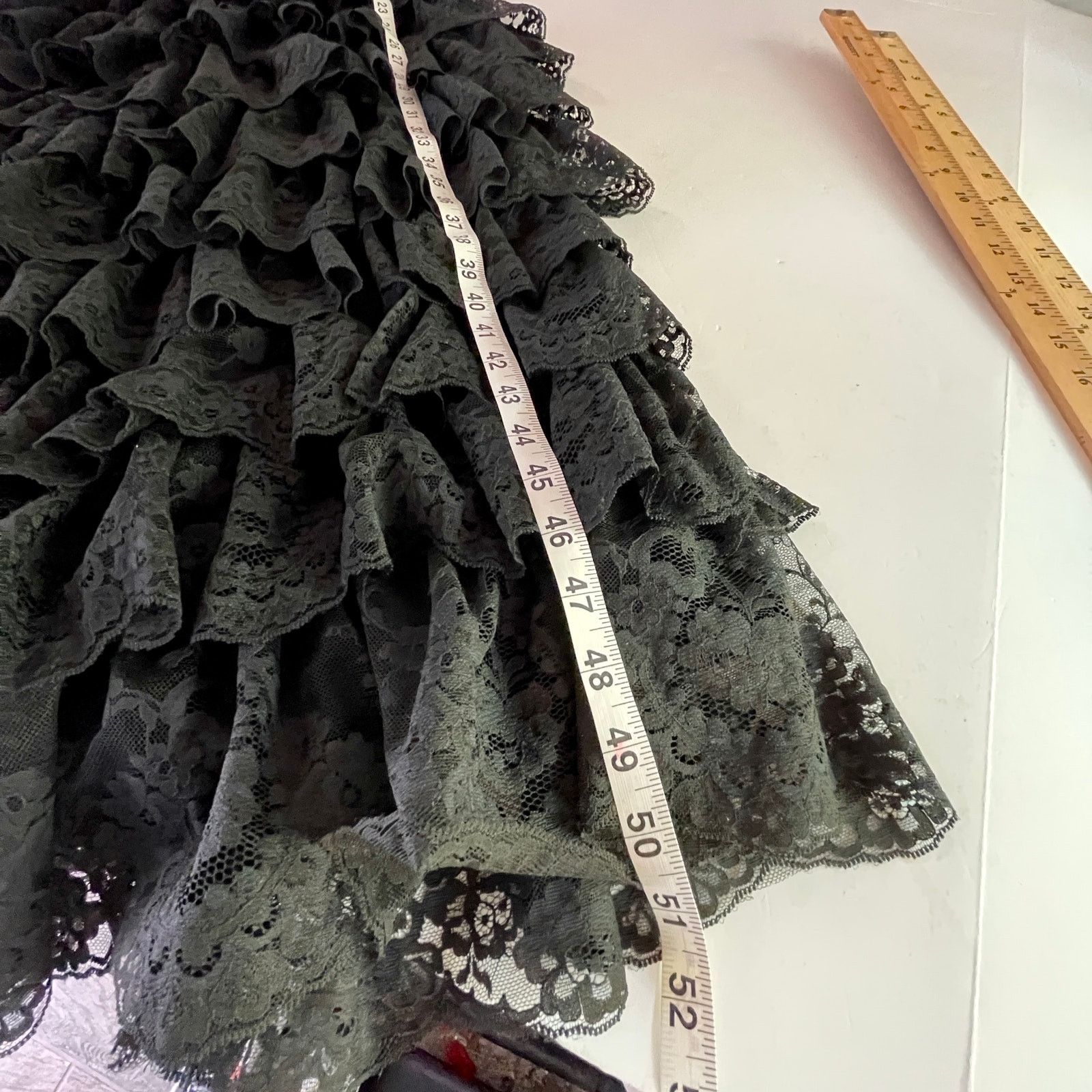 Jessica McClintock VTG Velvet Lace Maxi Dress Sz 2 Strapless