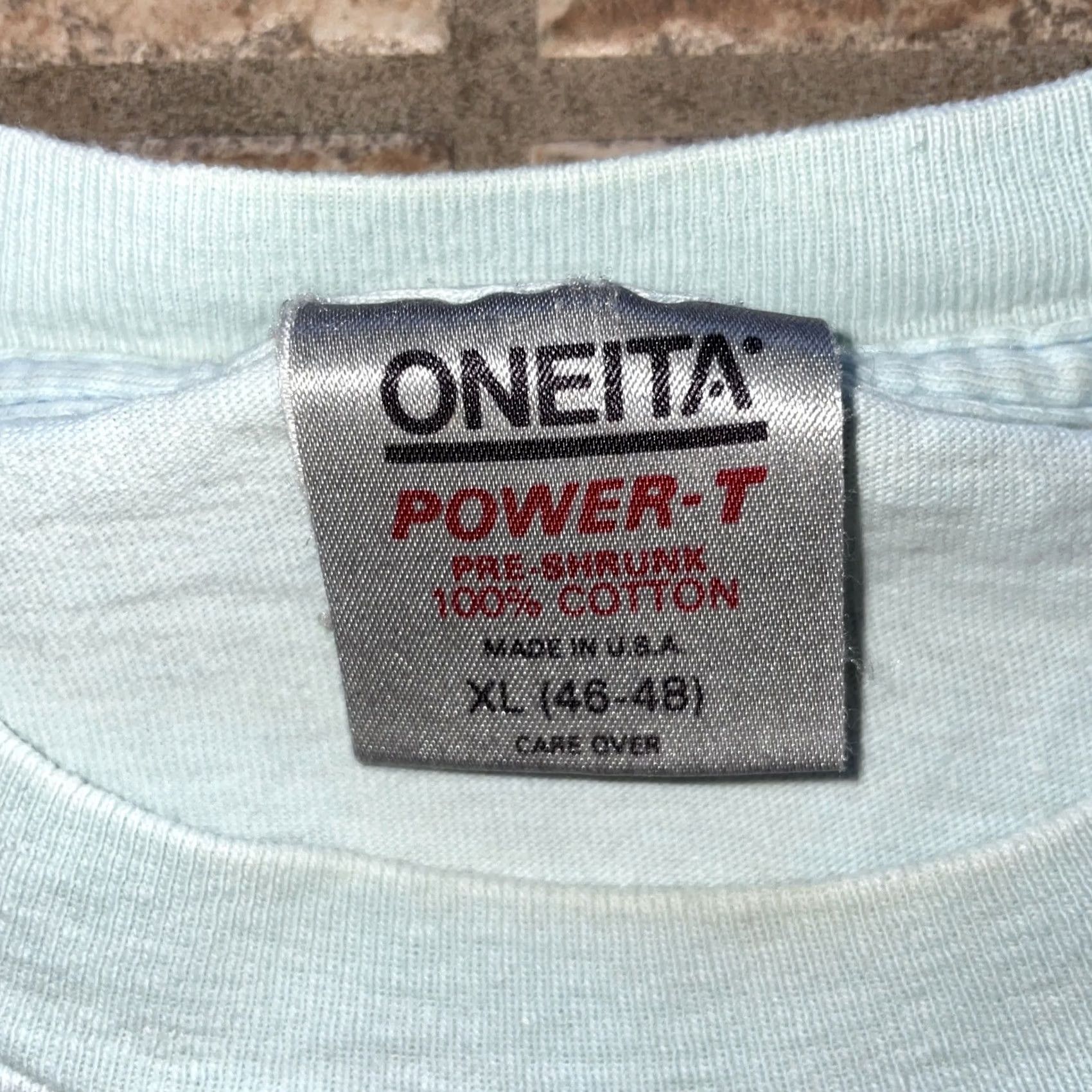 Vintage Oneita Power T Shirt Mens XL VTG US NAVEL SINGLE STITCH 100% Cotton T-Shirt Size US XL / EU 56 / 4 - 3 Thumbnail