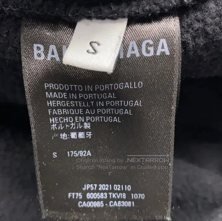 Balenciaga Balenciaga Black Logo Printed Hooded Sweatshirt. Size US S / EU 44-46 / 1 - 3 Thumbnail