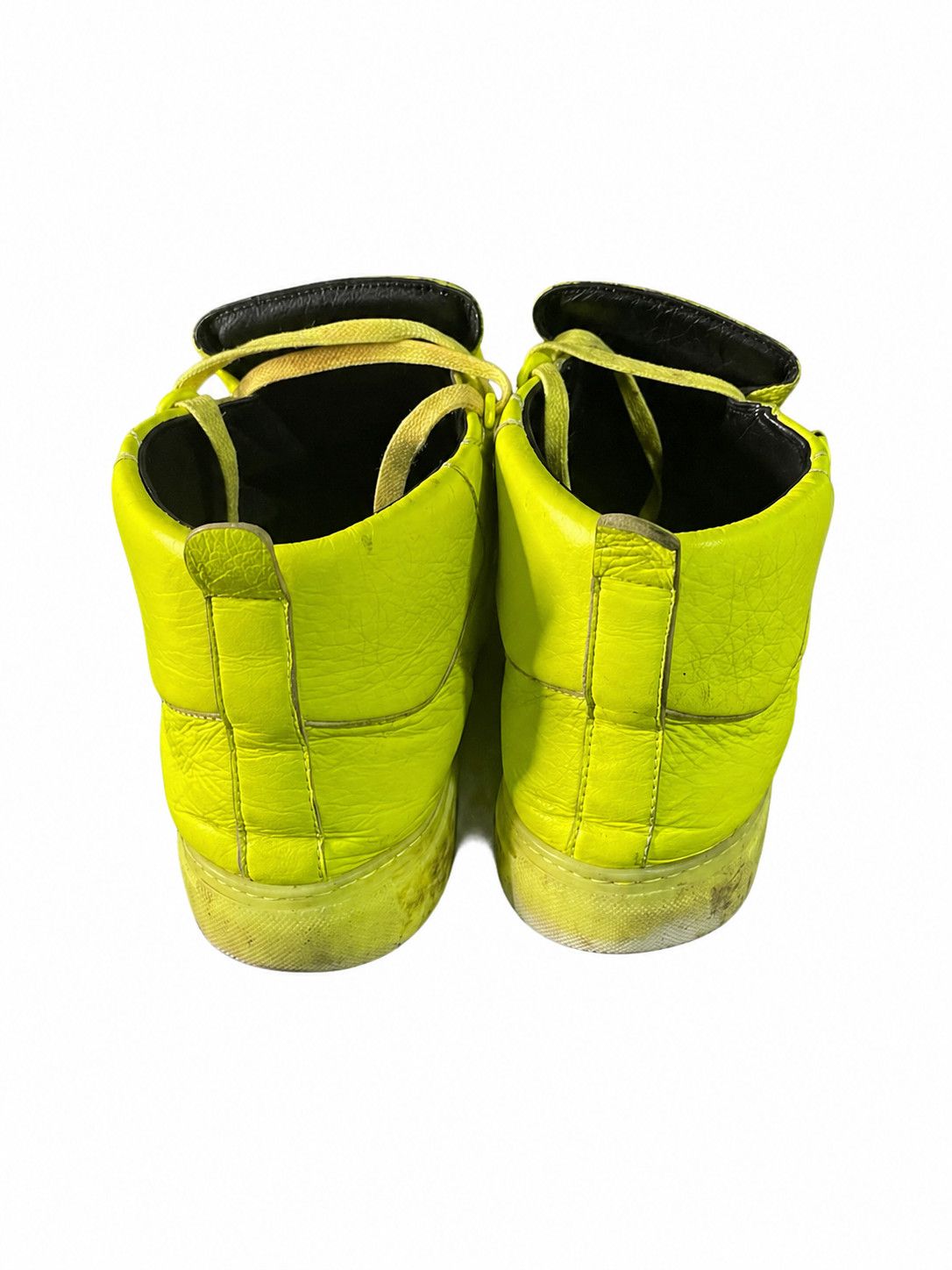 Balenciaga Balenciaga Arena Neon Yellow Leather High Top SZ 9.5 Size US 9.5 / EU 42-43 - 3 Thumbnail