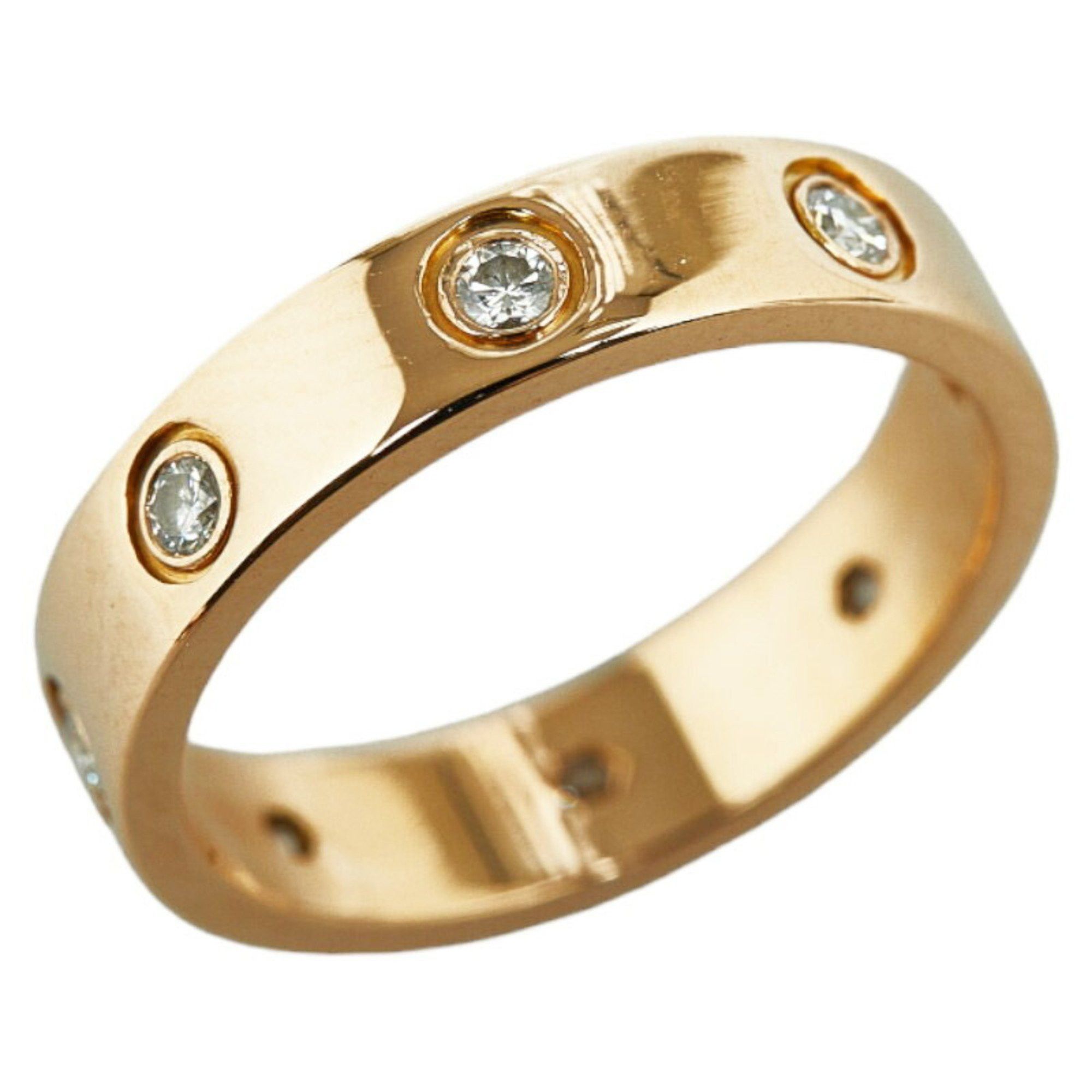 image of Cartier Love Ring Full Diamond 48 K18Pg Pink Gold Women's Cartier