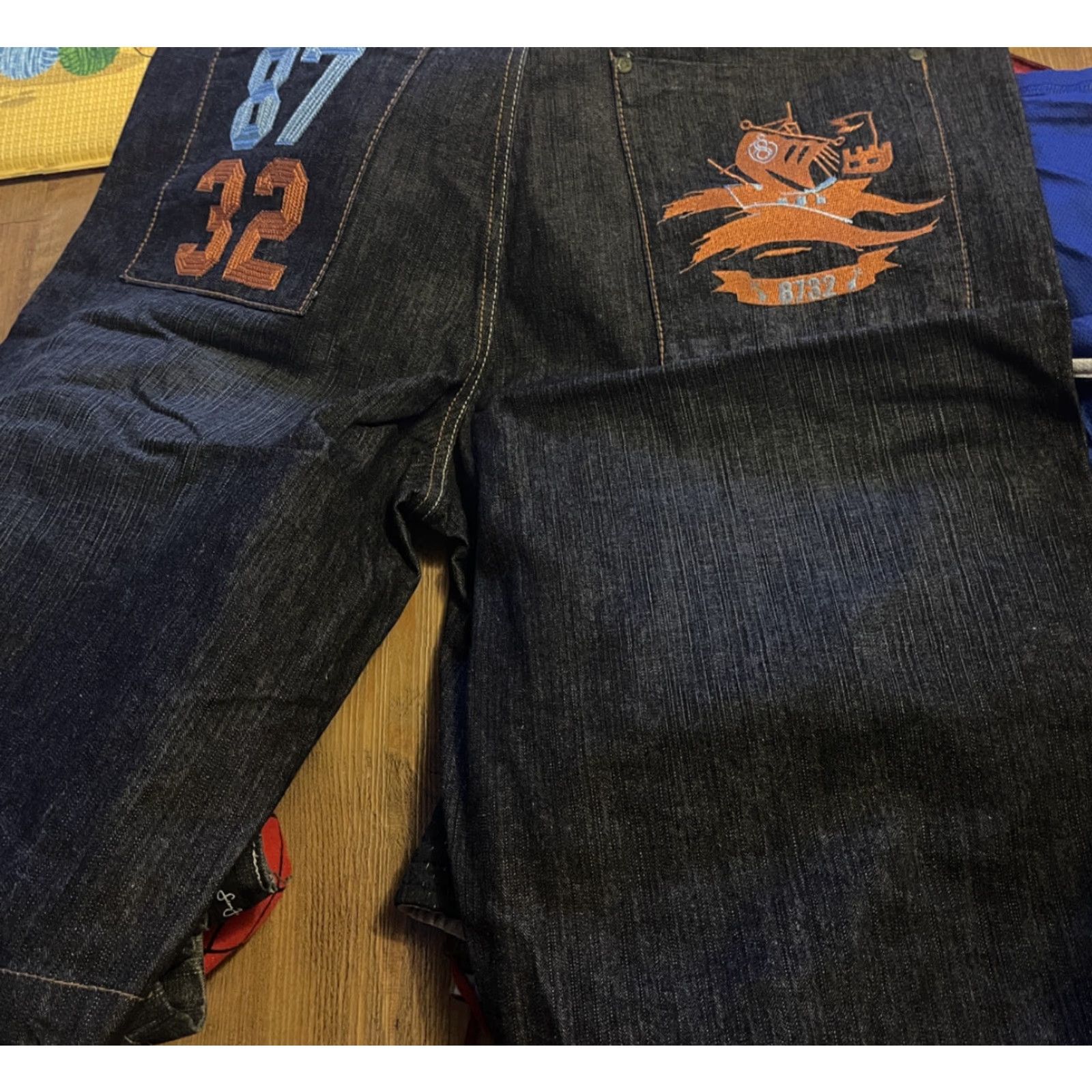 Vintage Eight 732 8732 Mens Shorts Size 38 Hip Hop Baggy Denim Blue Cotton Flat Front Relaxed Pockets Men Regular Baggy Hip Hop Rock Vintage No N/A Size US 38 / EU 54 - 7 Thumbnail