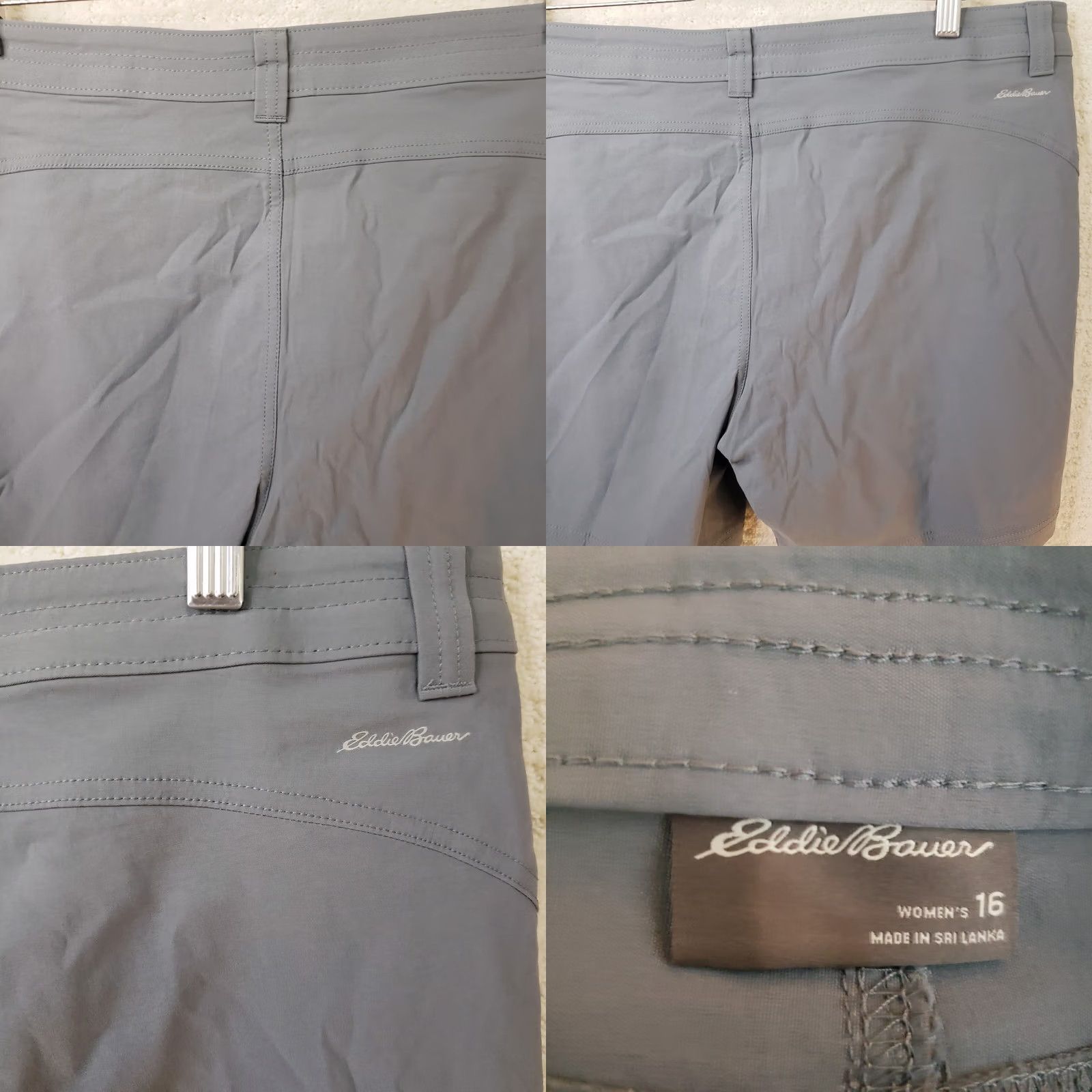 Eddie Bauer VINTAGE? No — Eddie Bauer Womens Hiking Chino Shorts Gray 7" Inseam Size 16 Nylon Stretch Regular Waist 36 Zip Size 25" / US 0 / IT 36 - 8 Thumbnail